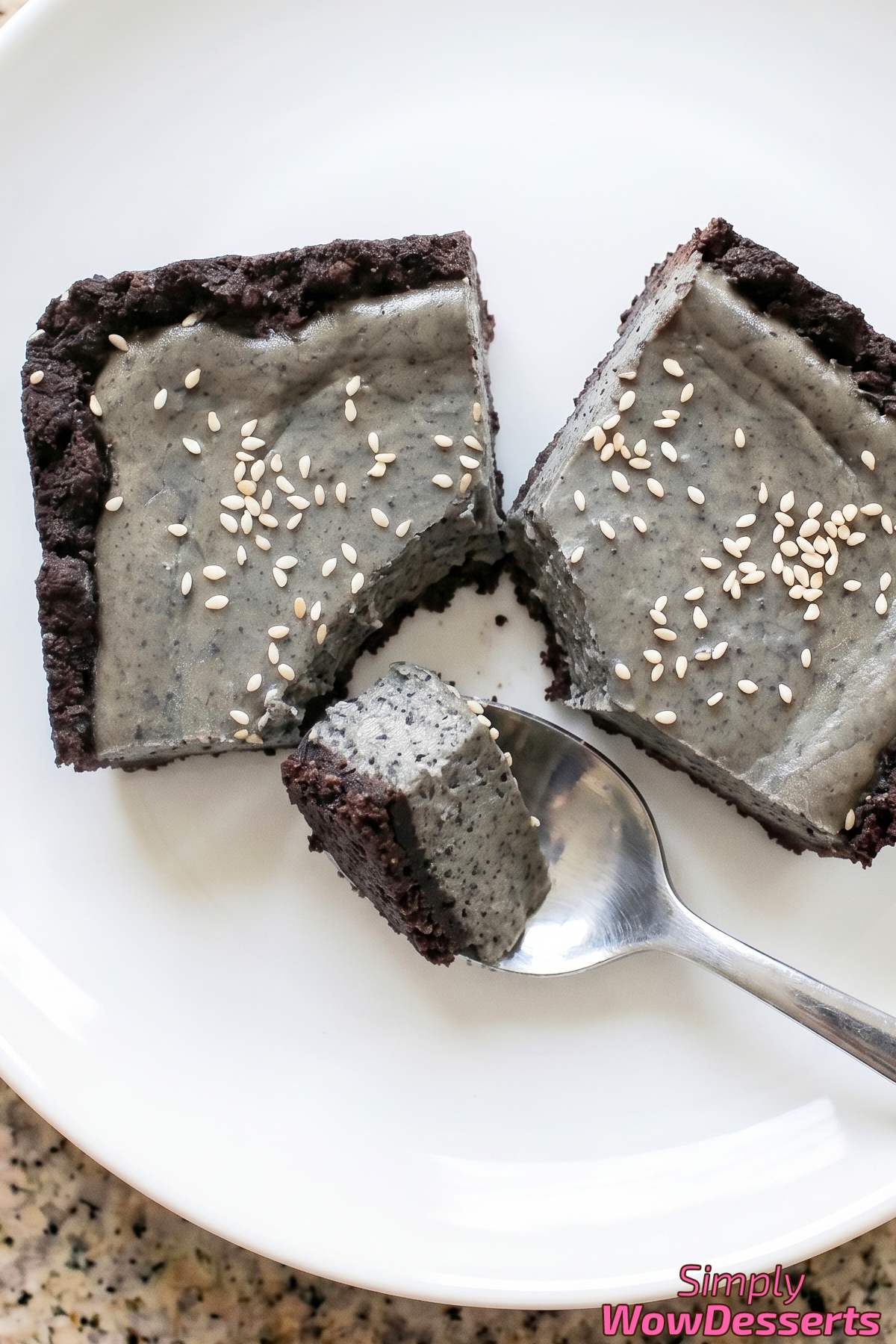 Irresistible black sesame cheesecake bars
