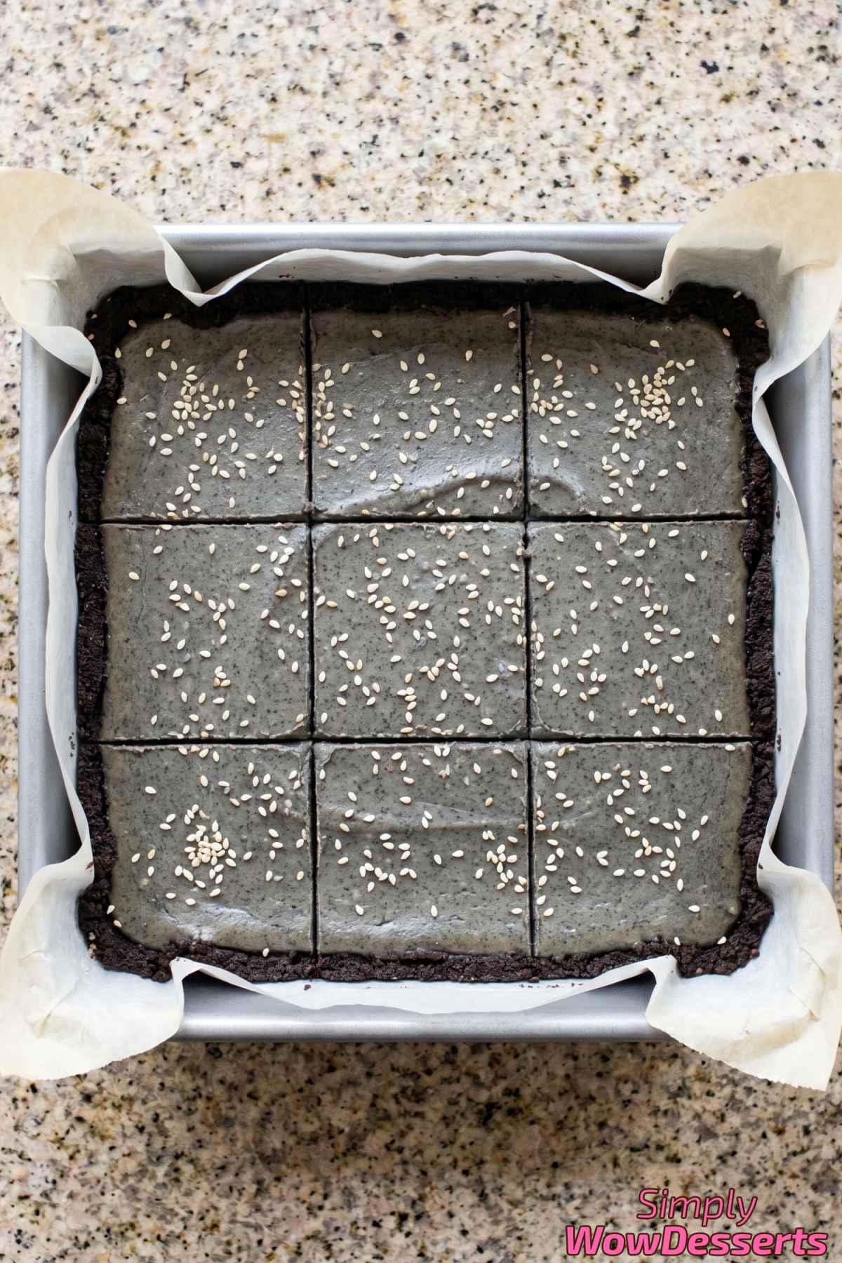 Creamy black sesame cheesecake bars
