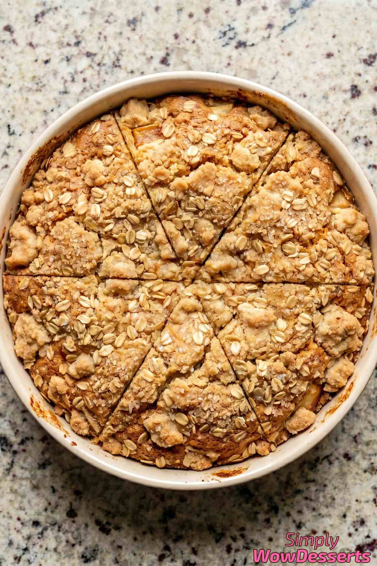 Cozy brown butter apple crumble cake slice