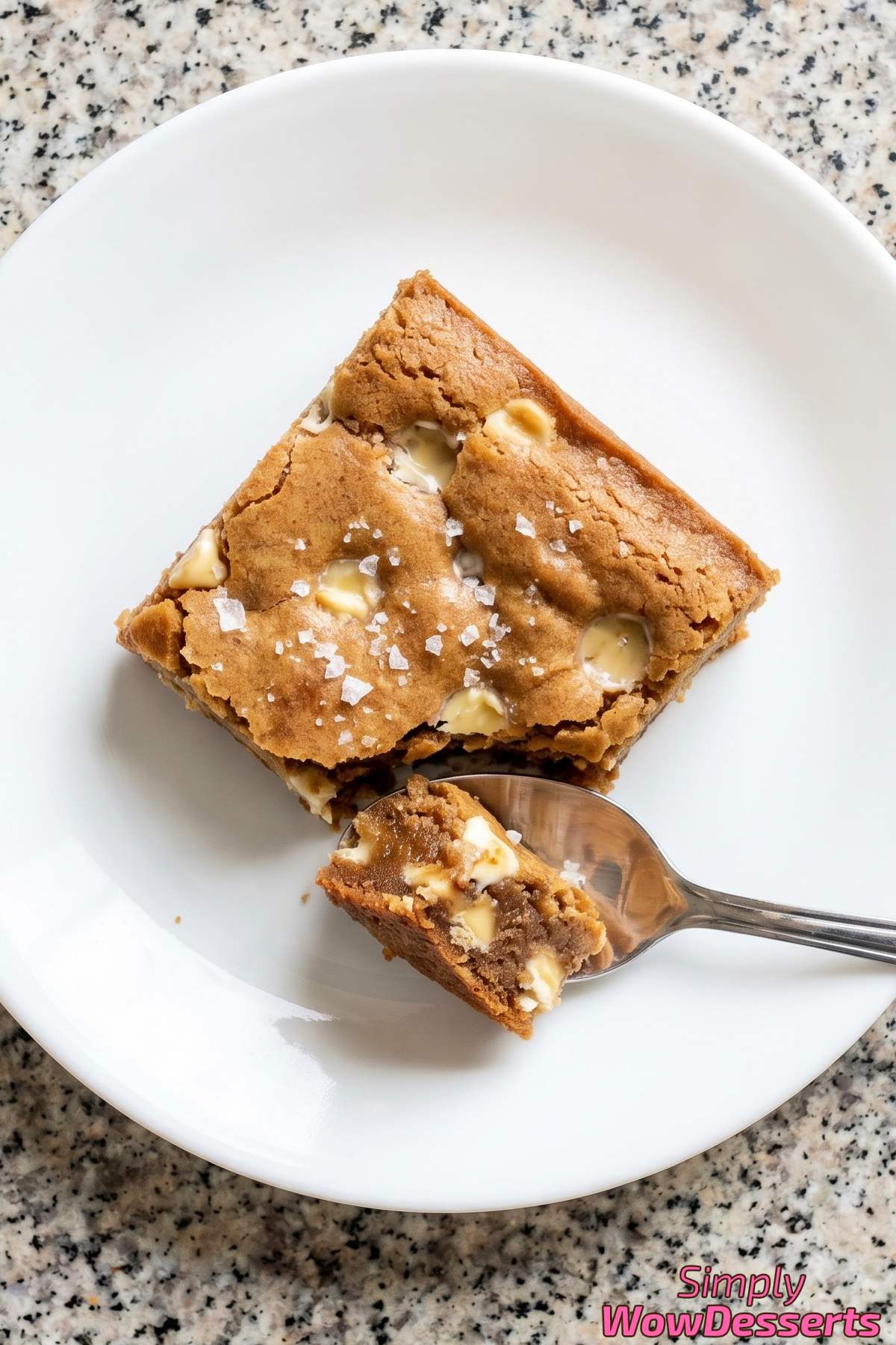 Buttery brown butter miso blondies sliced