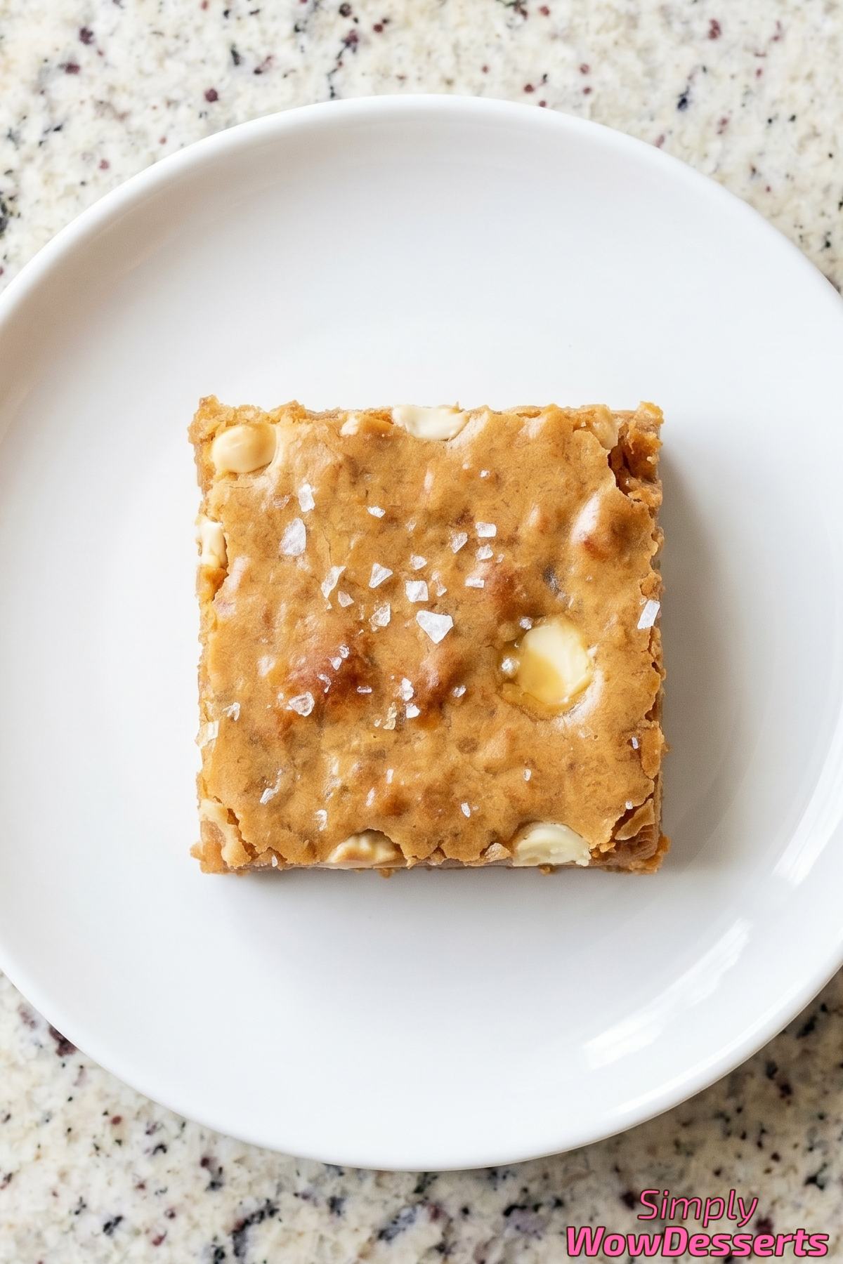 Rich brown butter miso blondies stacked