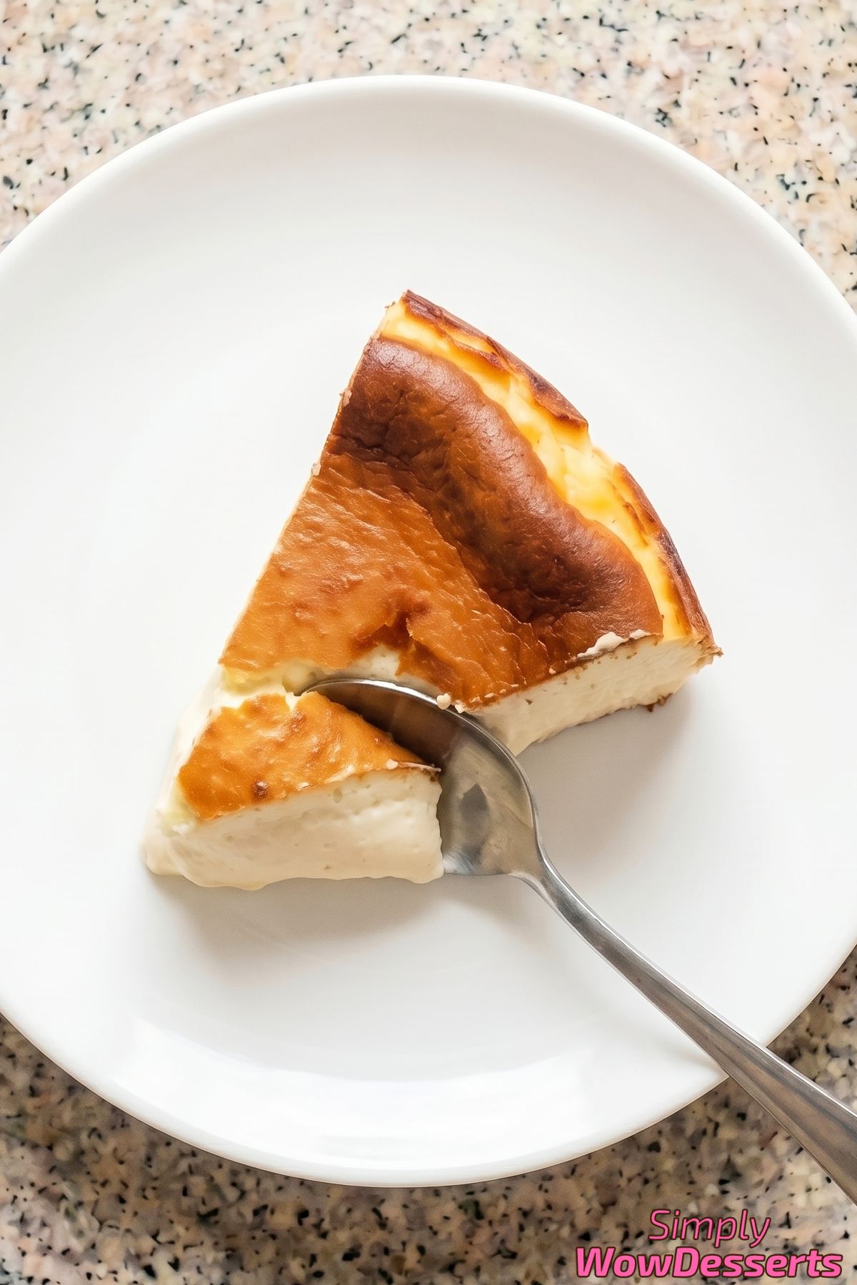 Gorgeous burnt Basque cheesecake ready to serve