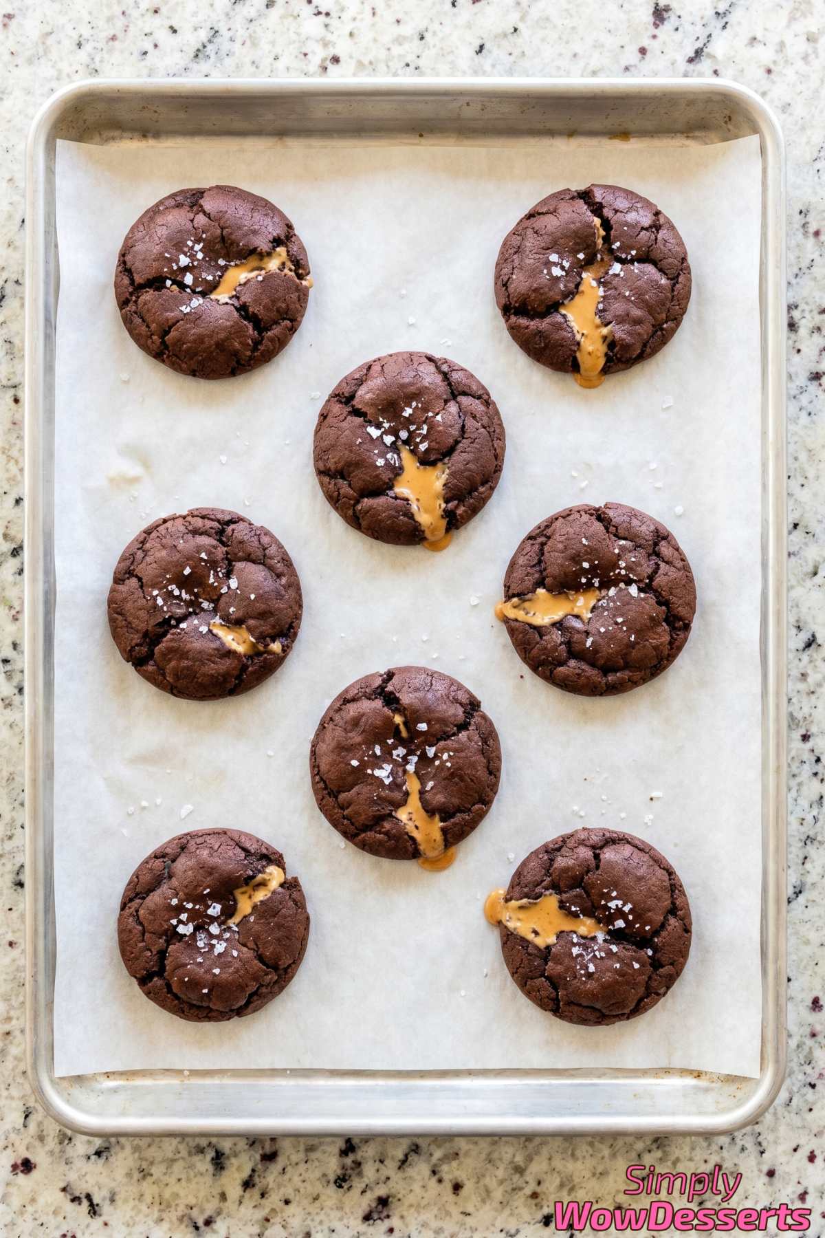 Fudgy chocolate peanut butter lava cookies