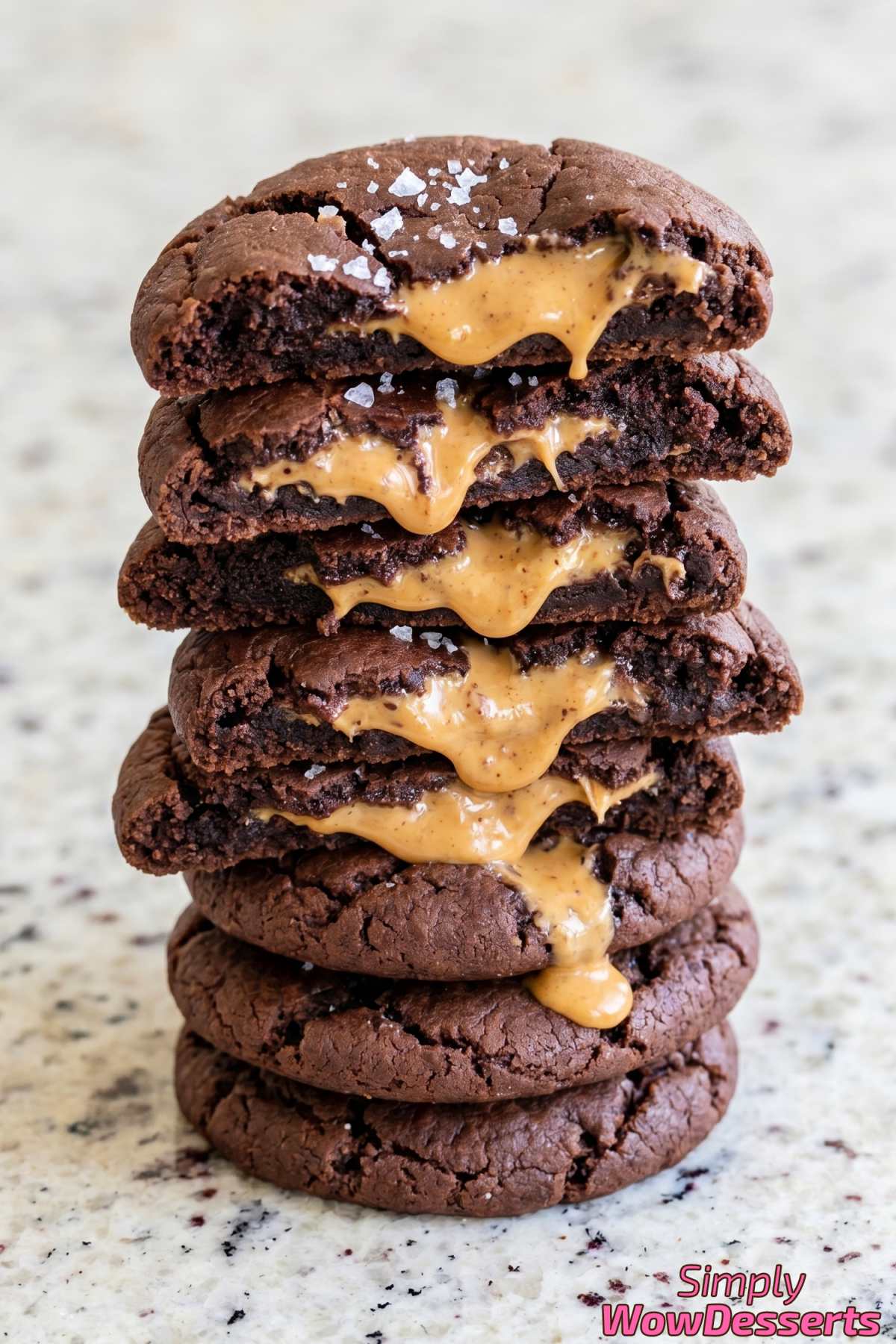 Homemade chocolate peanut butter lava cookies