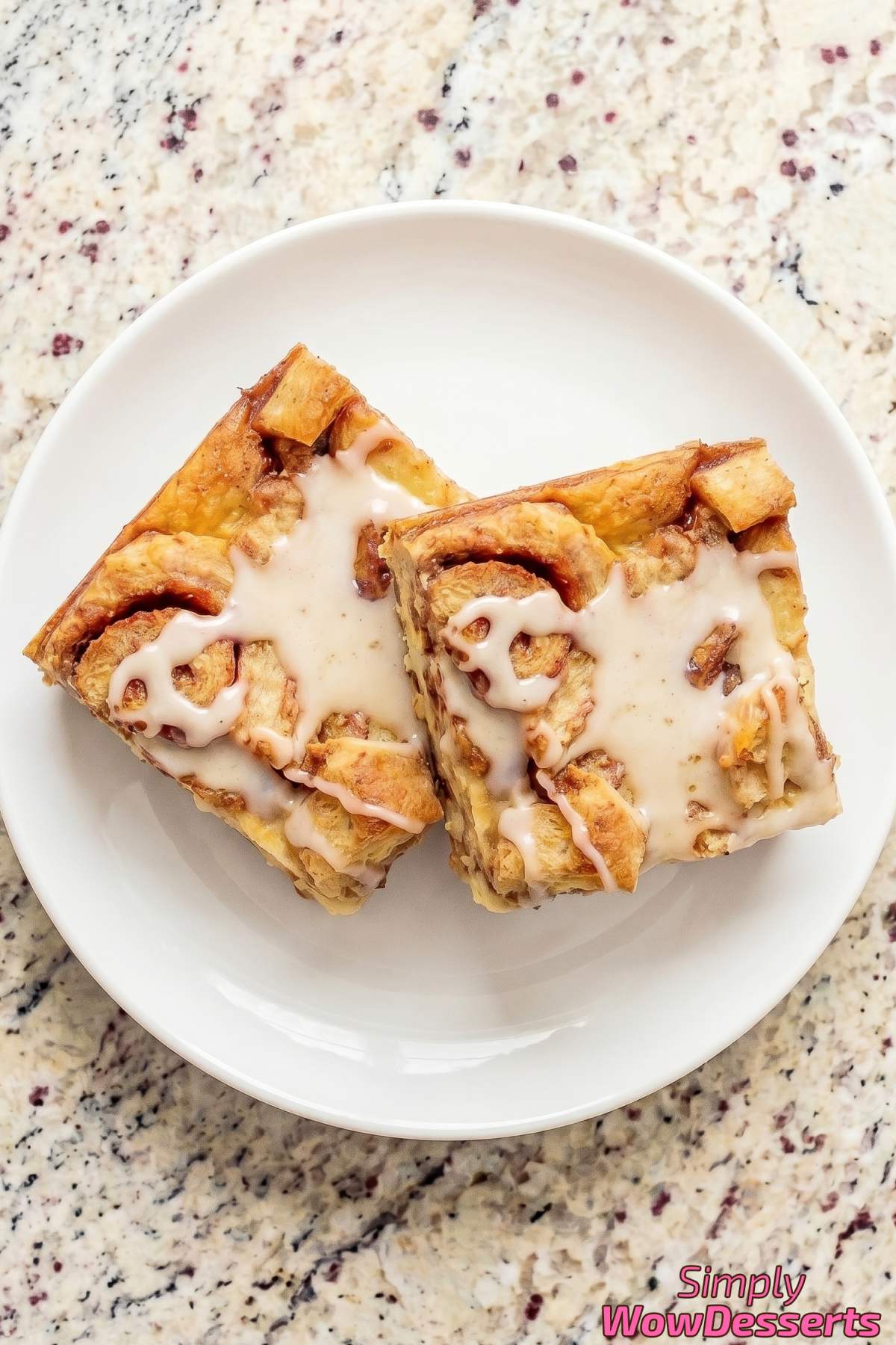 Indulgent cinnamon roll bread pudding