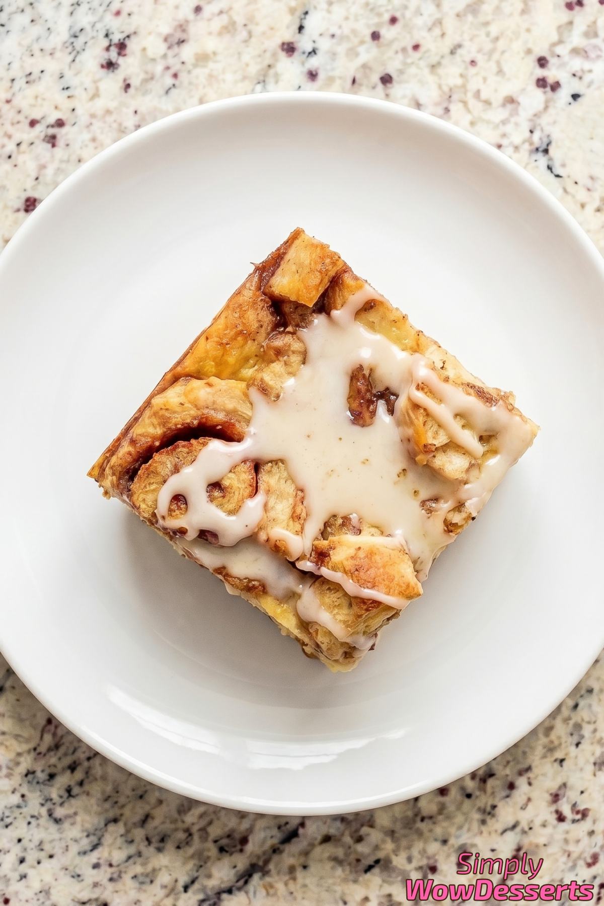 Comforting cinnamon roll bread pudding