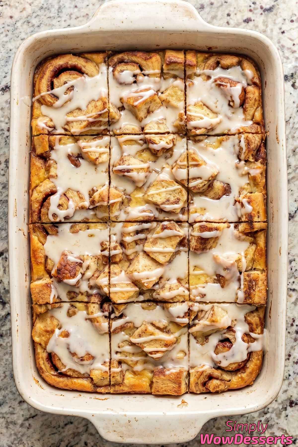 Decadent cinnamon roll bread pudding