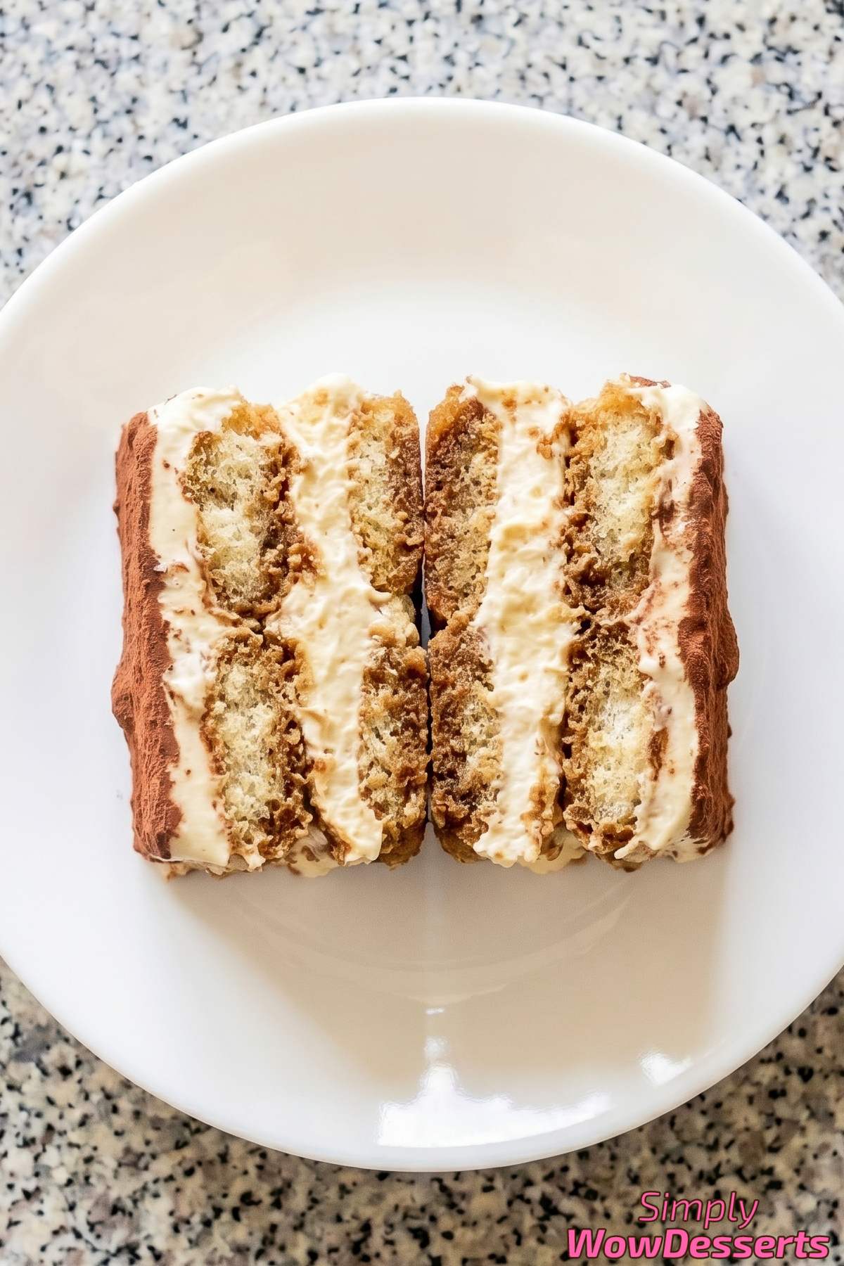 Homemade classic tiramisu slice
