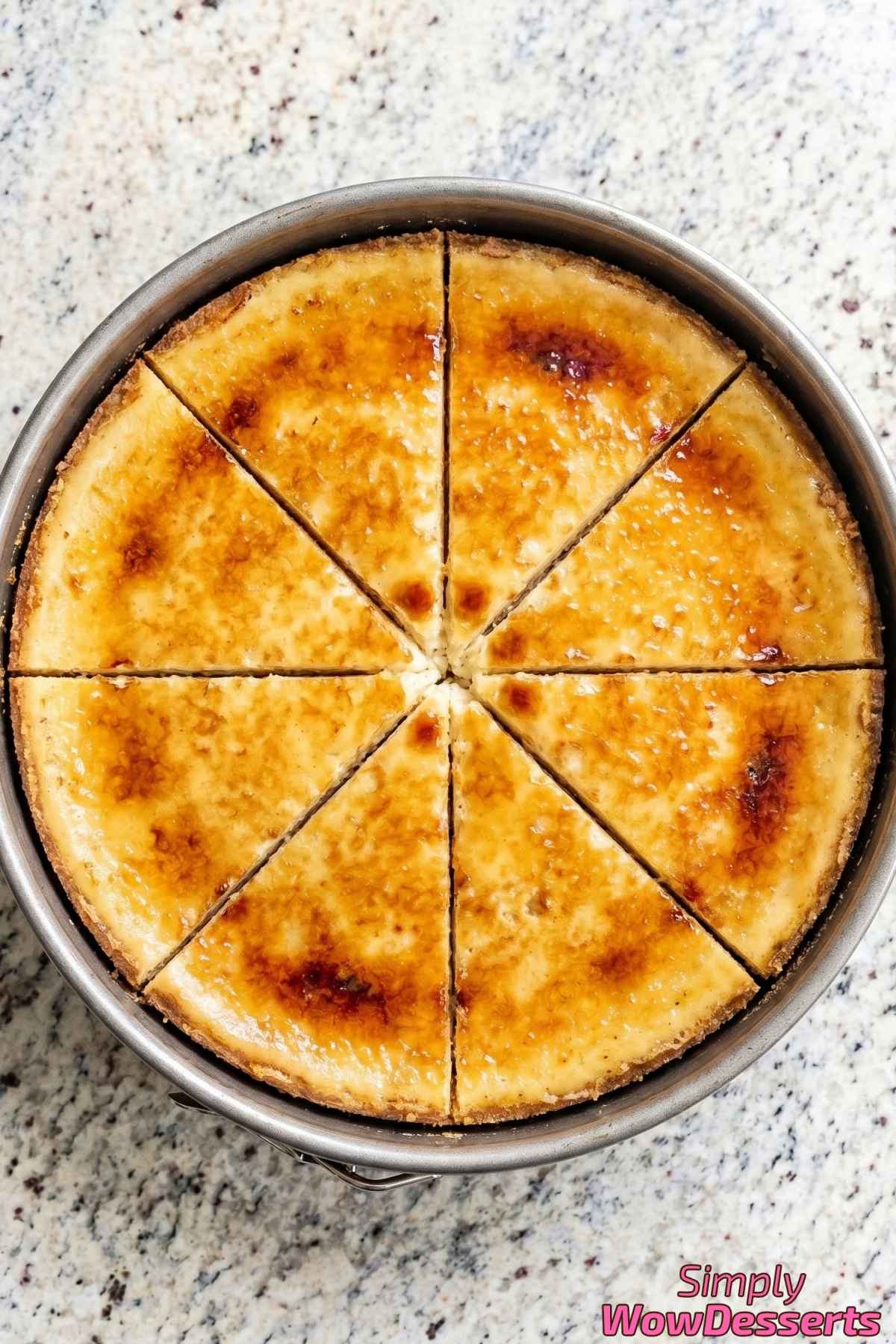 Elegant creme brulee cheesecake serving