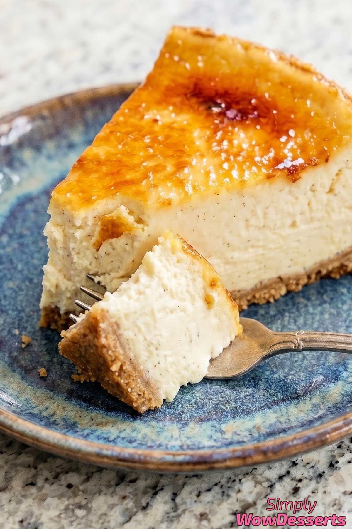 Luscious creme brulee cheesecake dessert