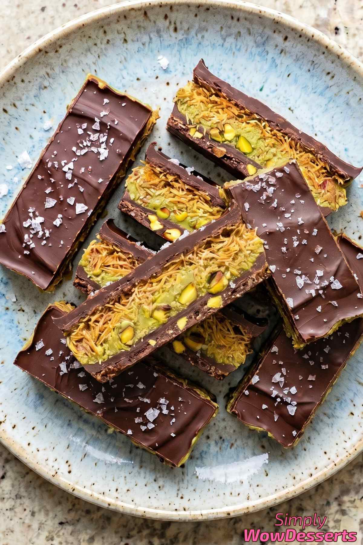 Stunning Dubai chocolate bars on display