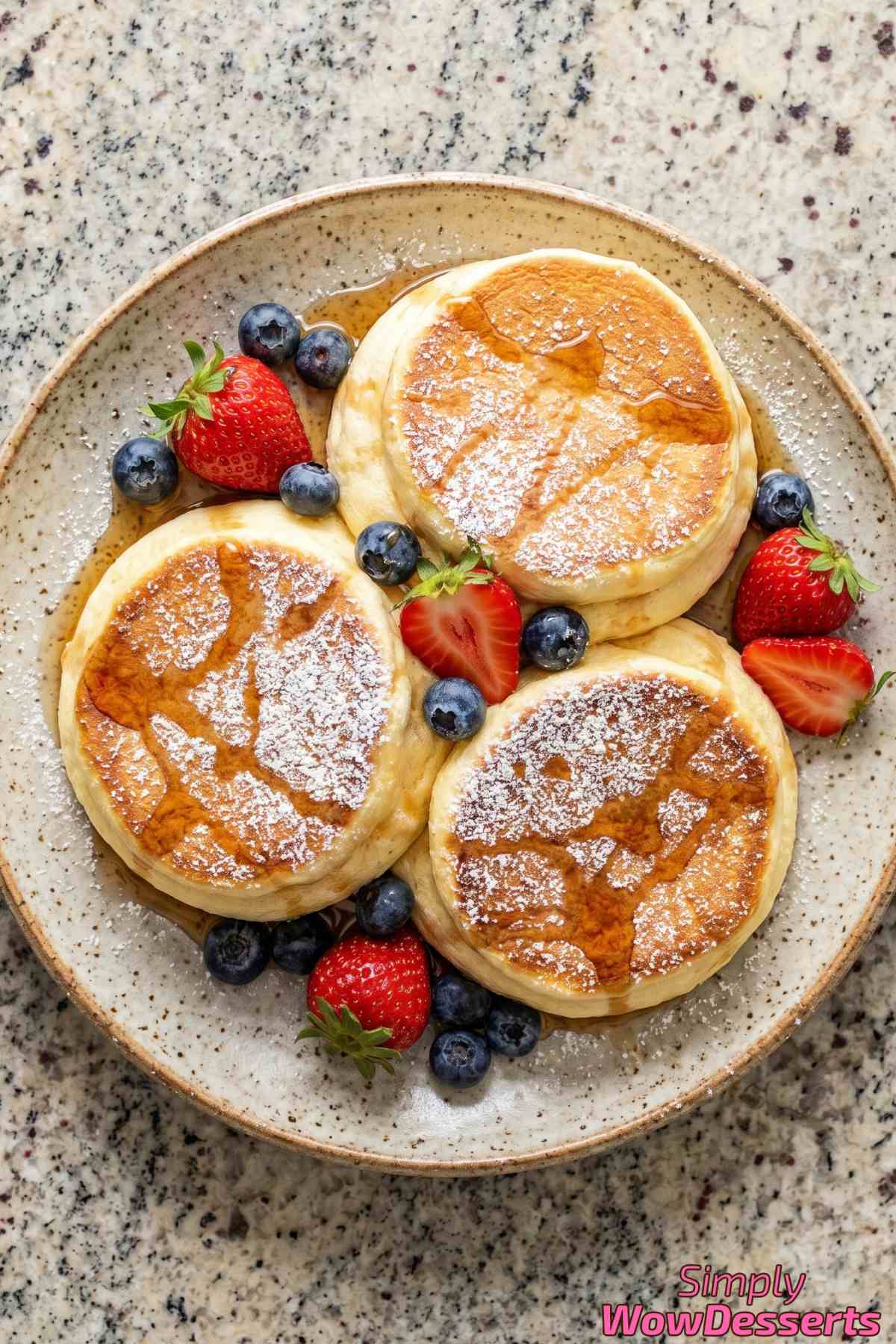Wobbly homemade Japanese souffle pancakes