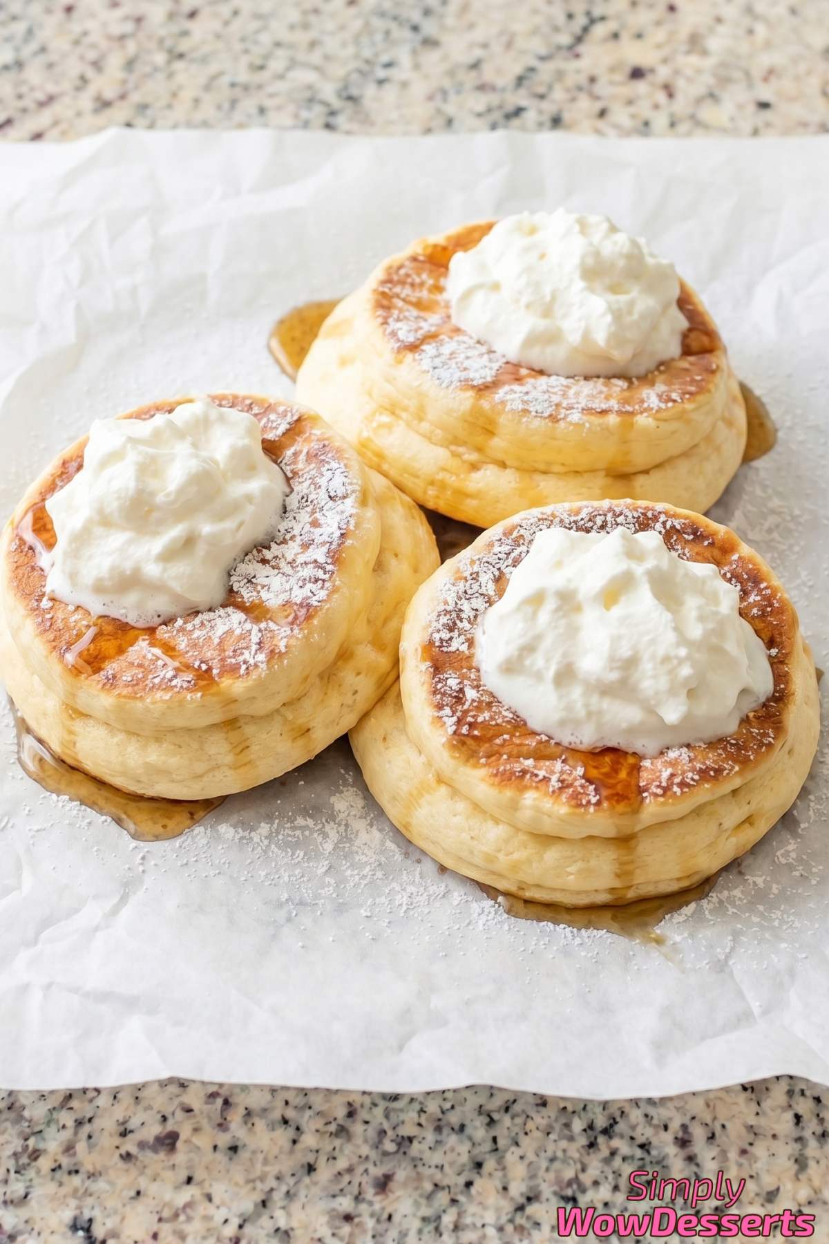 Gorgeous towering Japanese souffle pancakes