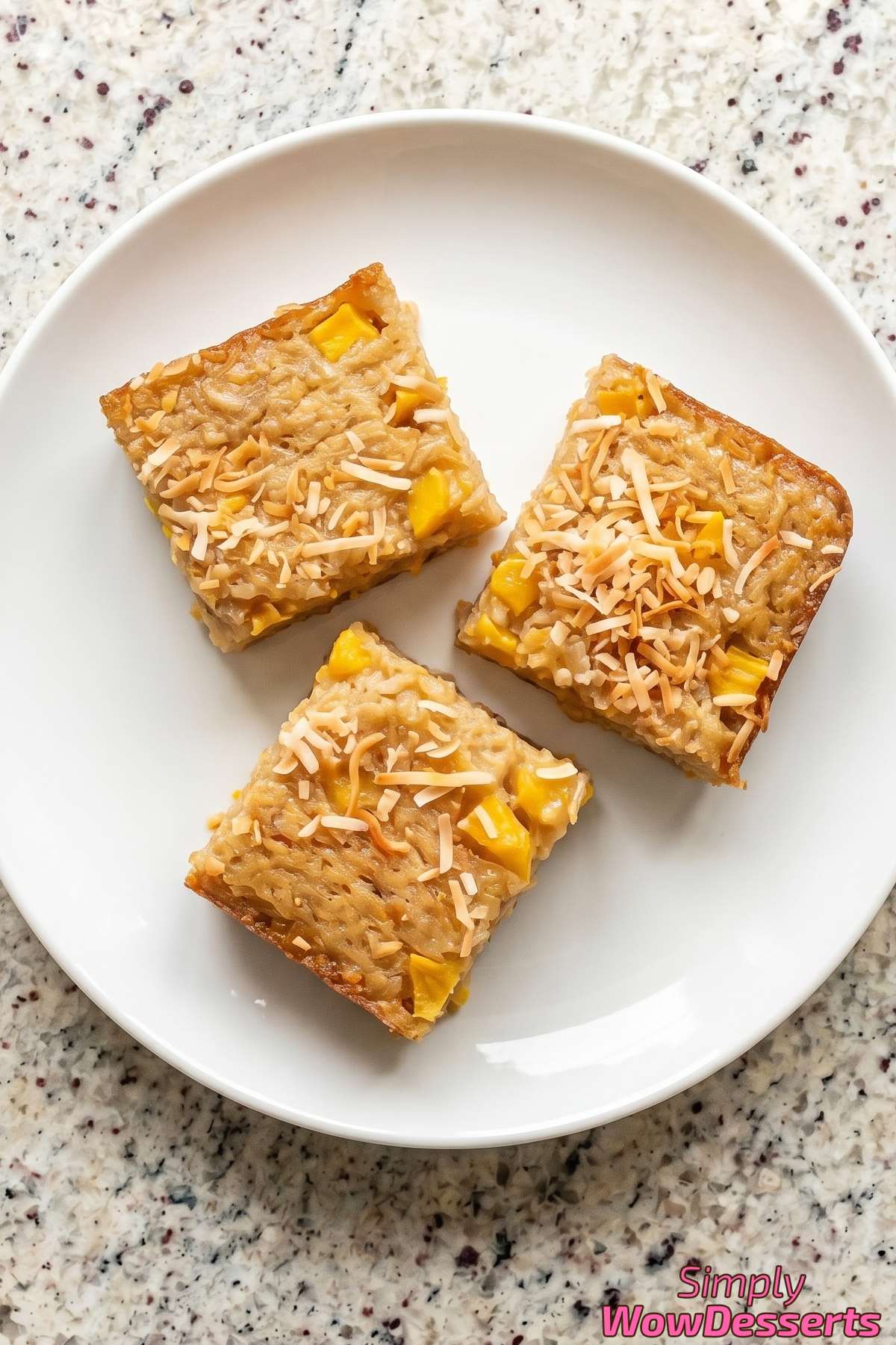 Irresistible mango coconut sticky rice cake