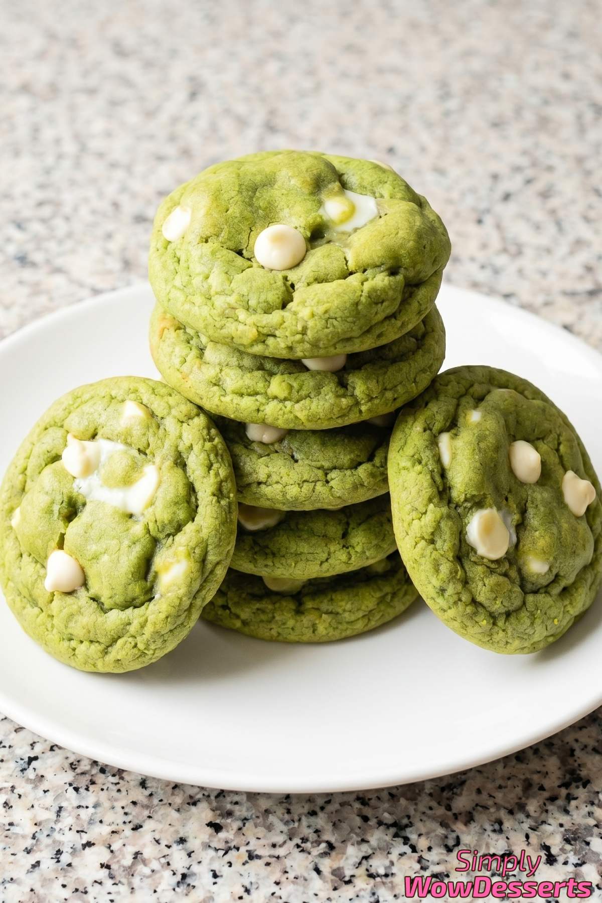 Vibrant matcha white chocolate cookies