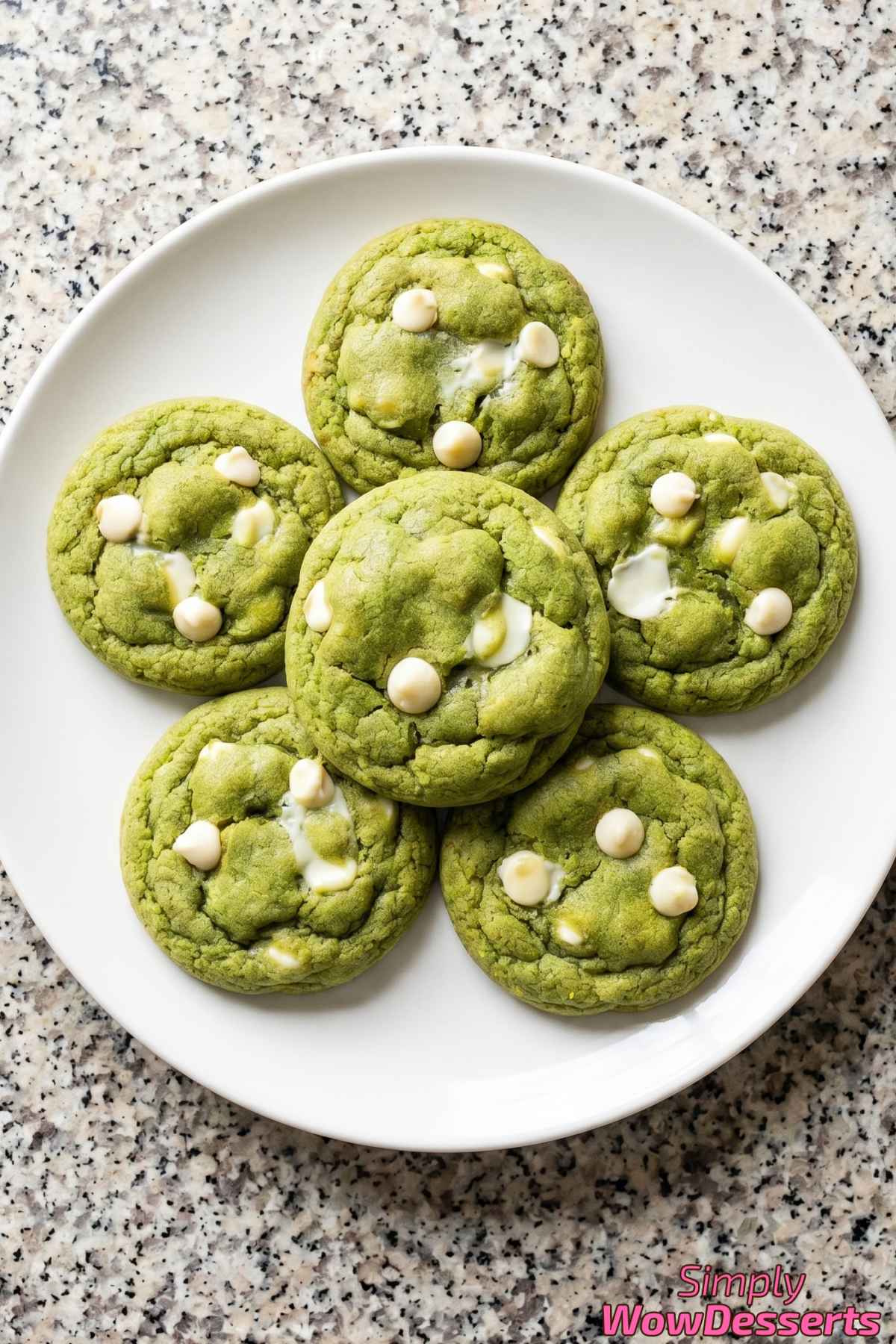 Soft matcha white chocolate cookies