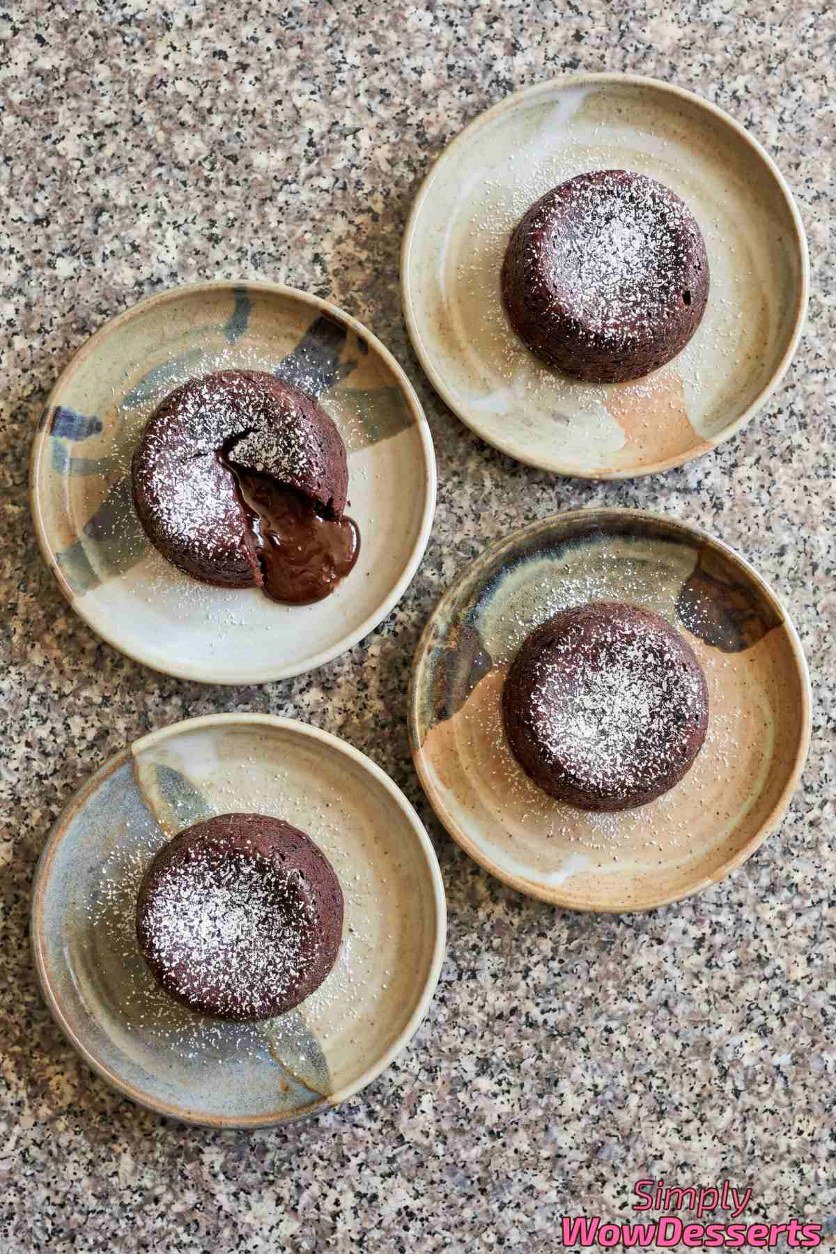 Luscious molten chocolate lava cakes served