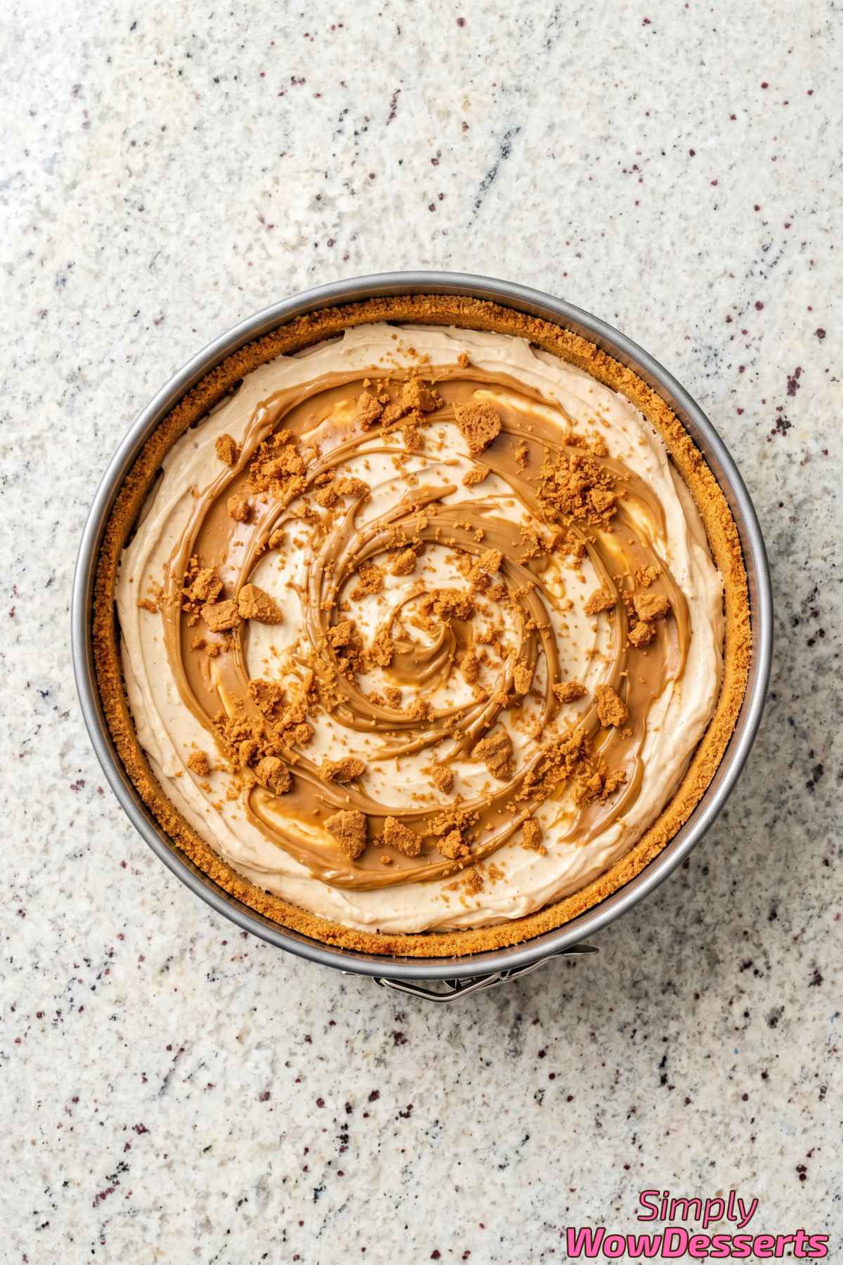 Luscious no-bake Biscoff cheesecake piece