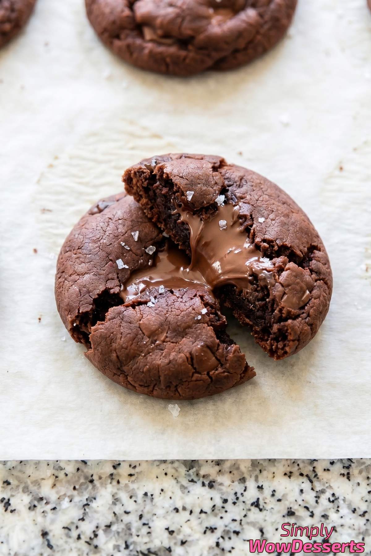 Warm Nutella stuffed chocolate cookies