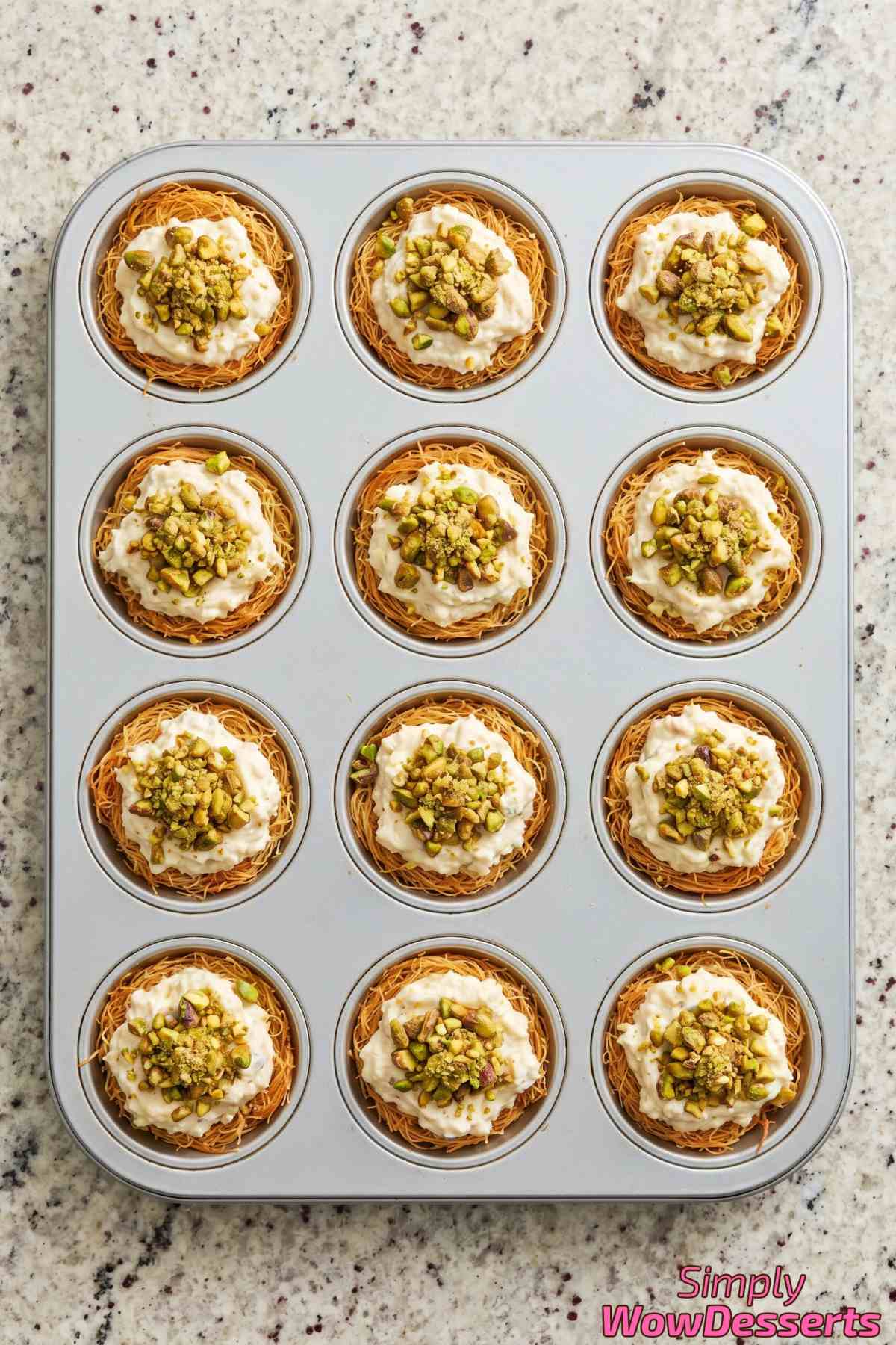 Irresistible pistachio kunafa cups dessert
