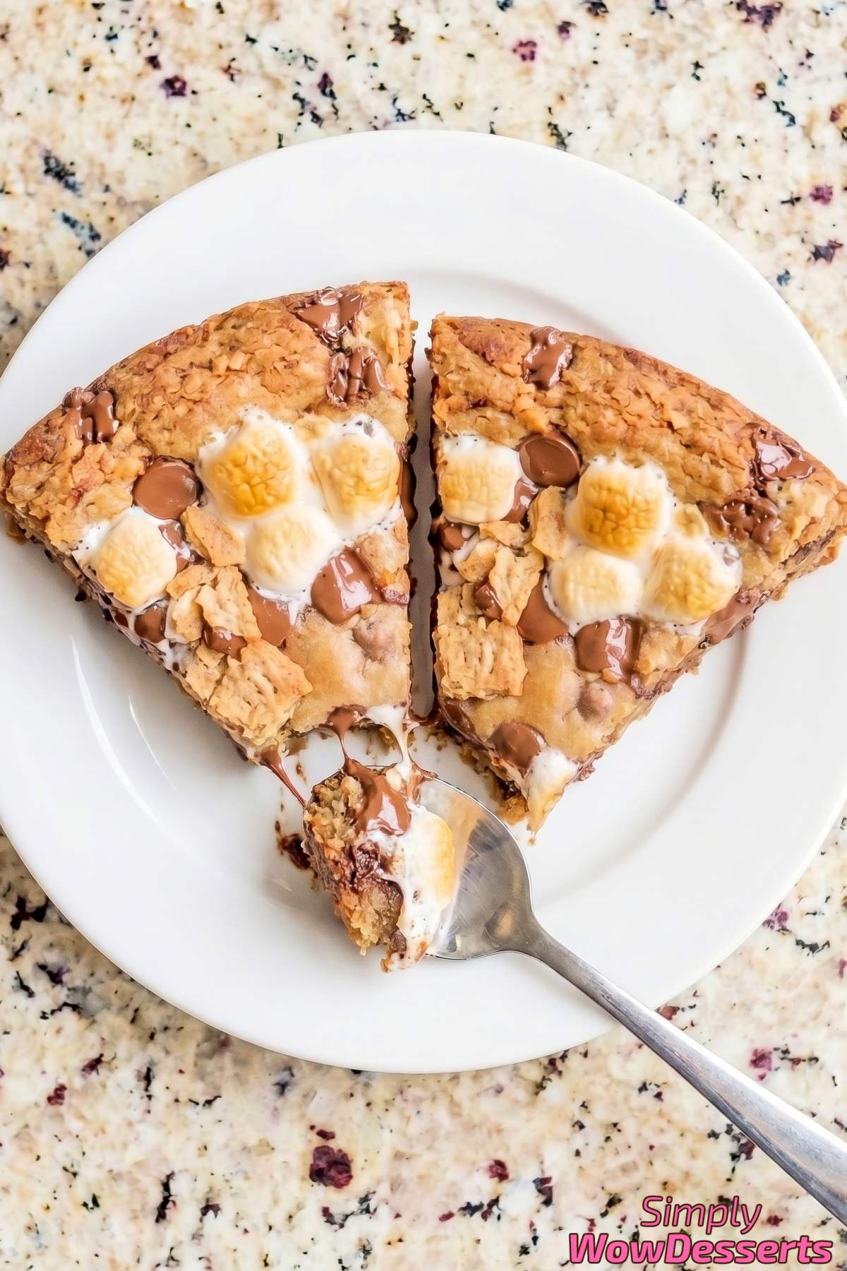 Homemade s'mores skillet cookie ready to serve