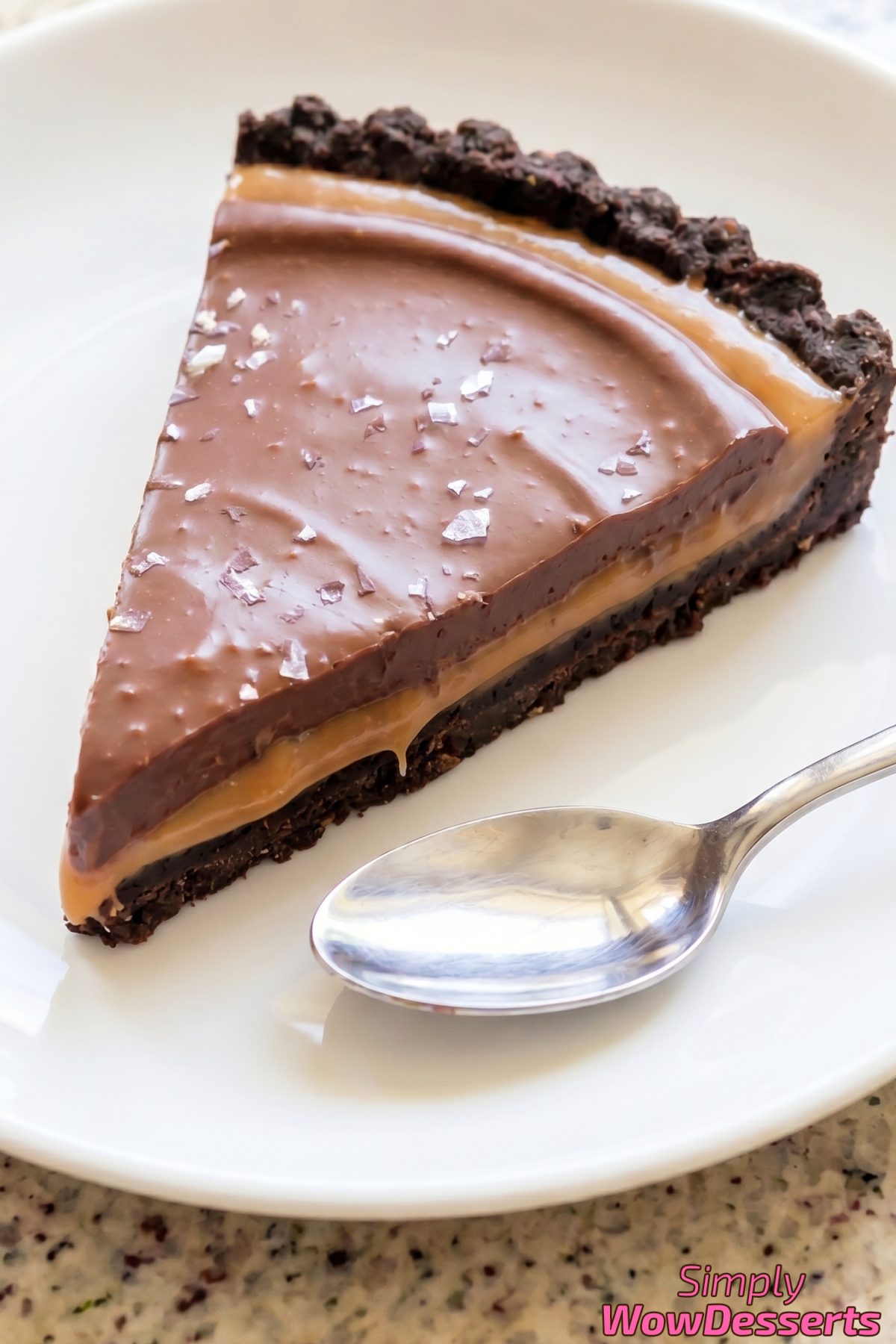 Velvety salted caramel chocolate tart