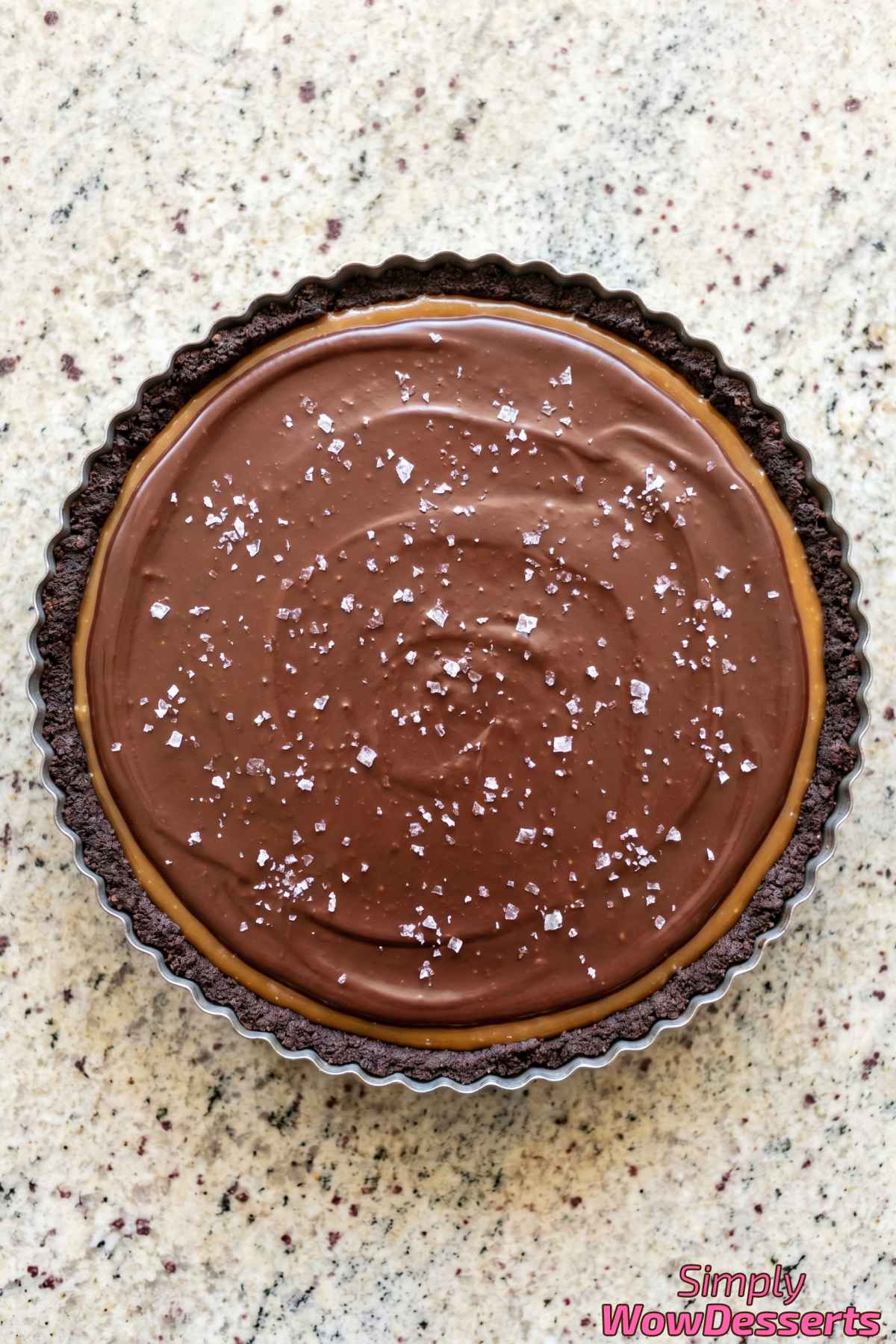 Irresistible salted caramel chocolate tart