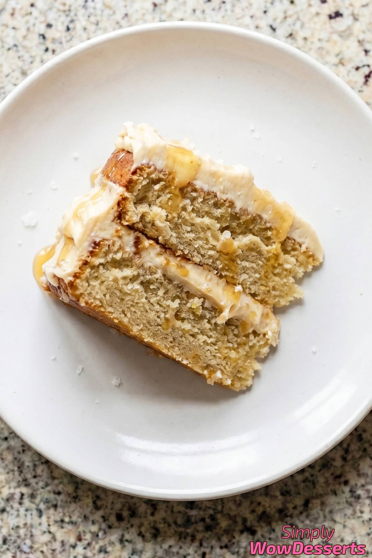Rich salted honey butter cake dessert