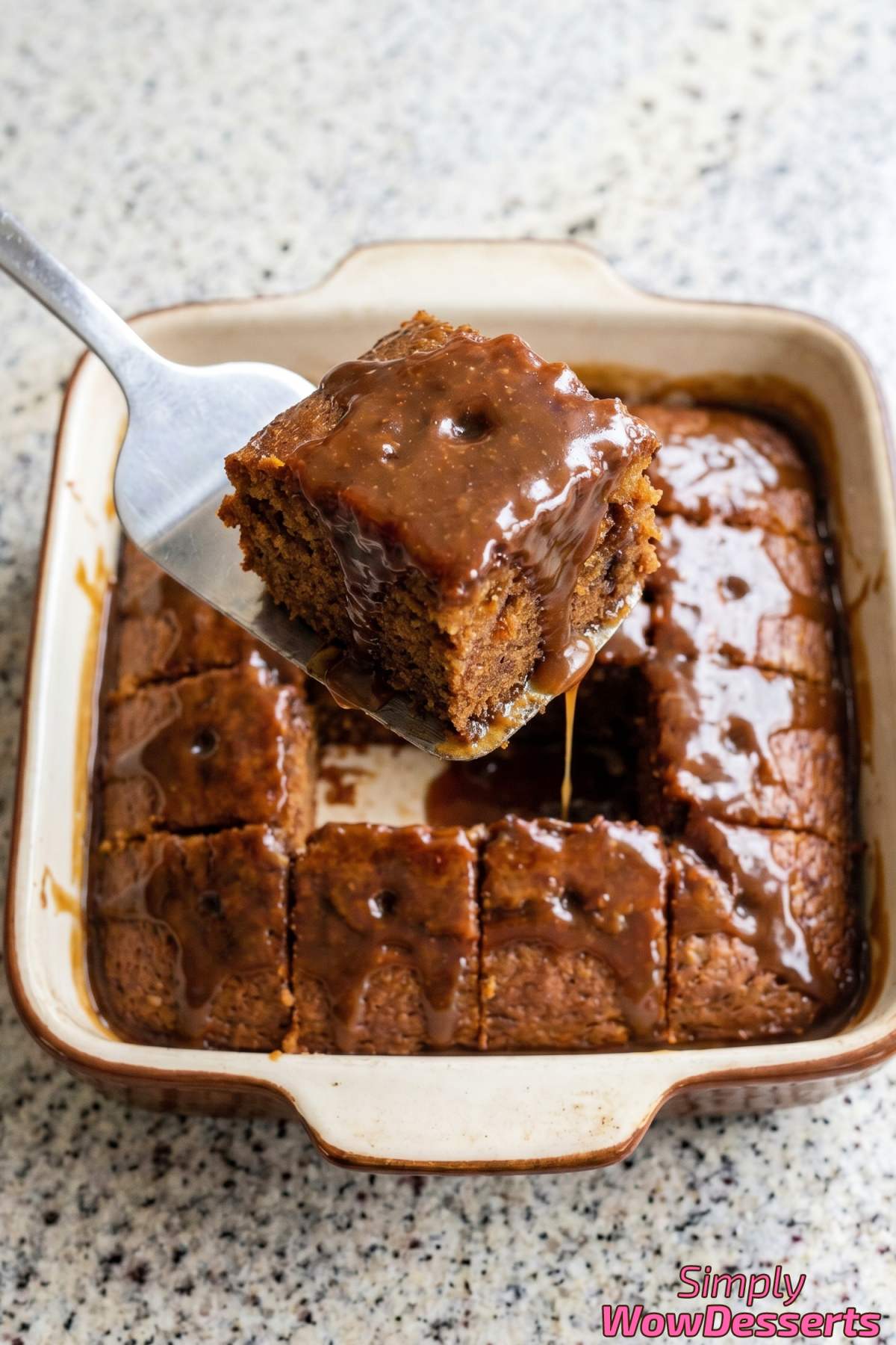 Classic sticky toffee pudding dessert