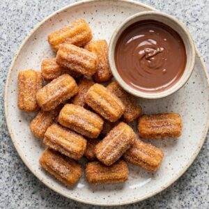 Churro Bites with Chocolate Dipping Sauce