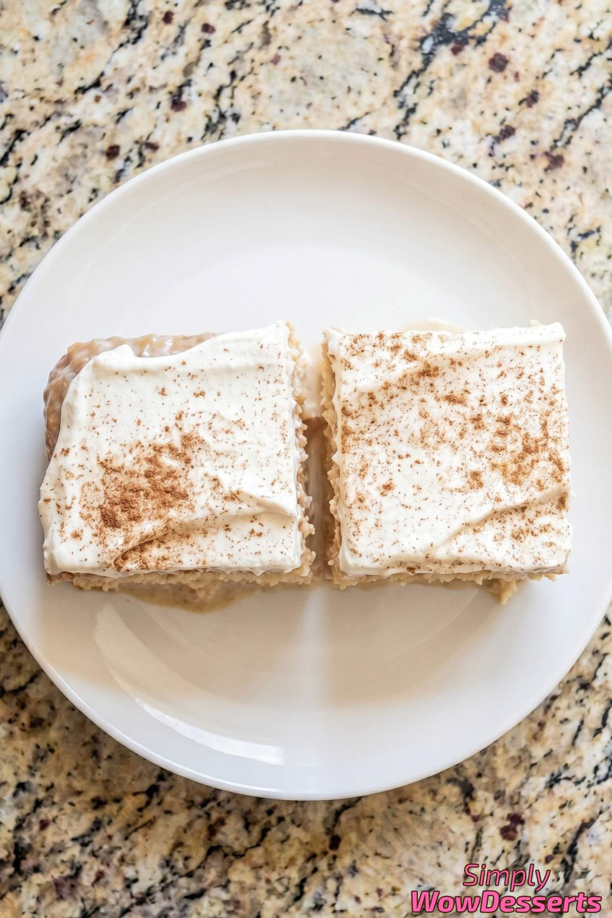 Irresistible tres leches cake serving