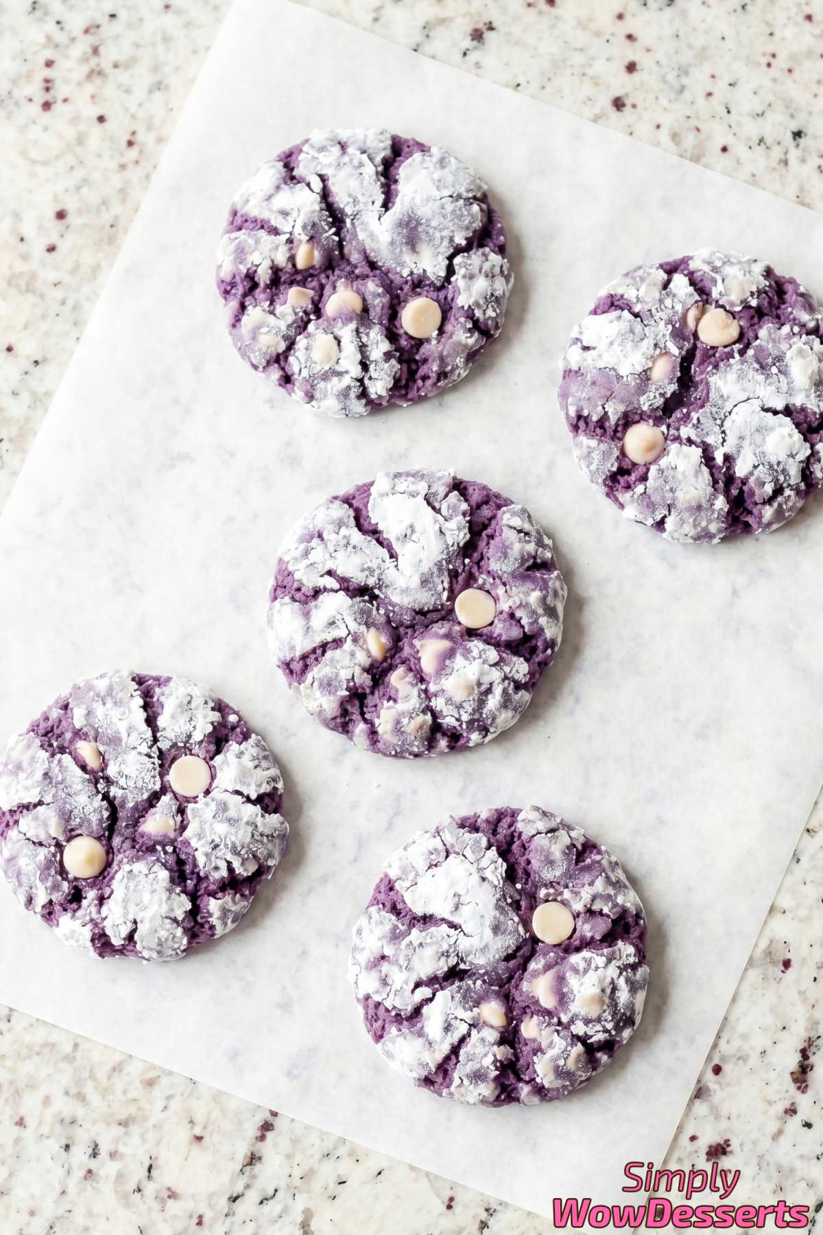 Irresistible purple ube crinkle cookies