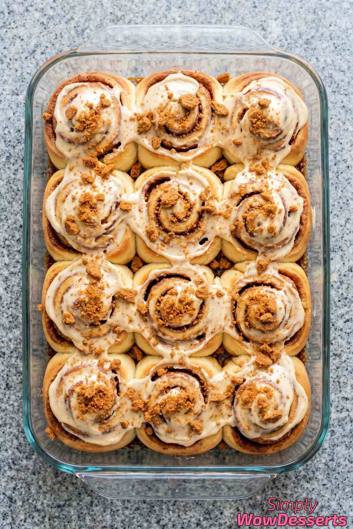 Soft homemade Biscoff cinnamon rolls