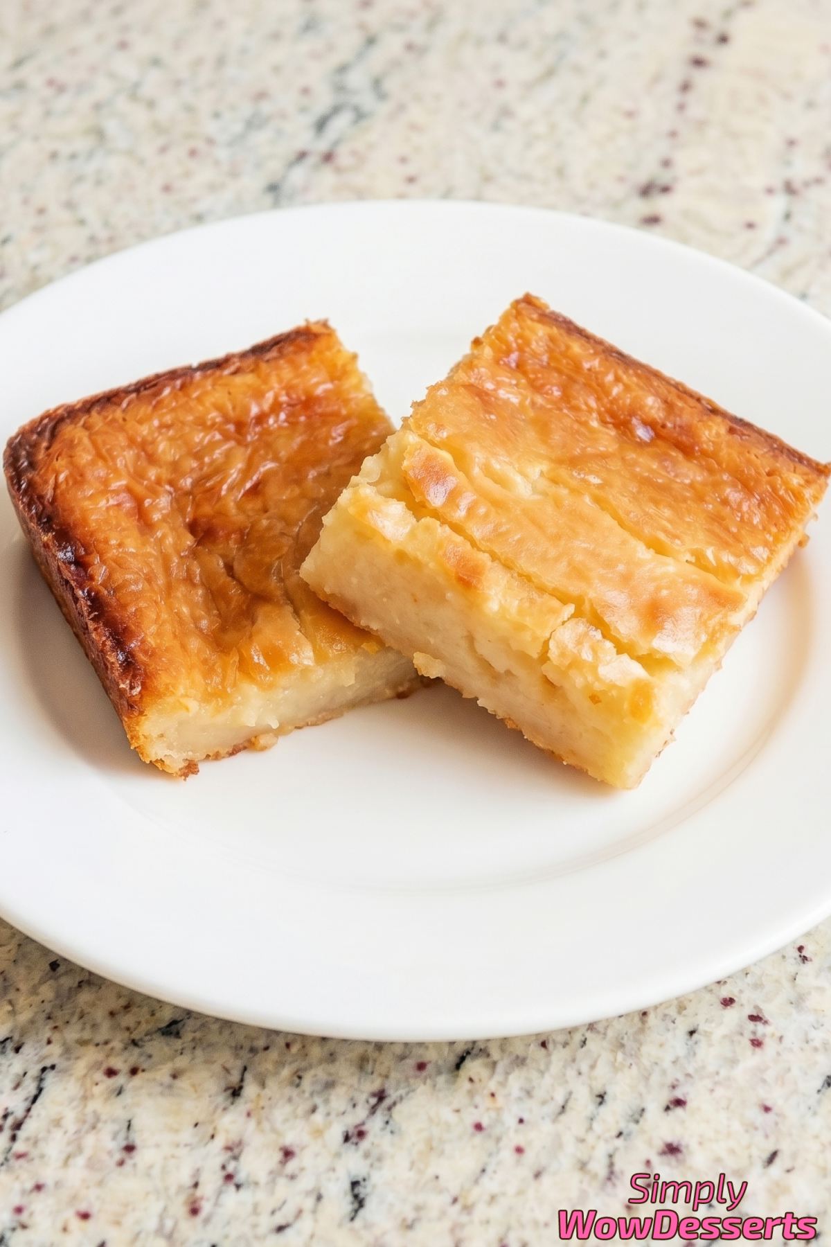 Classic butter mochi with golden top