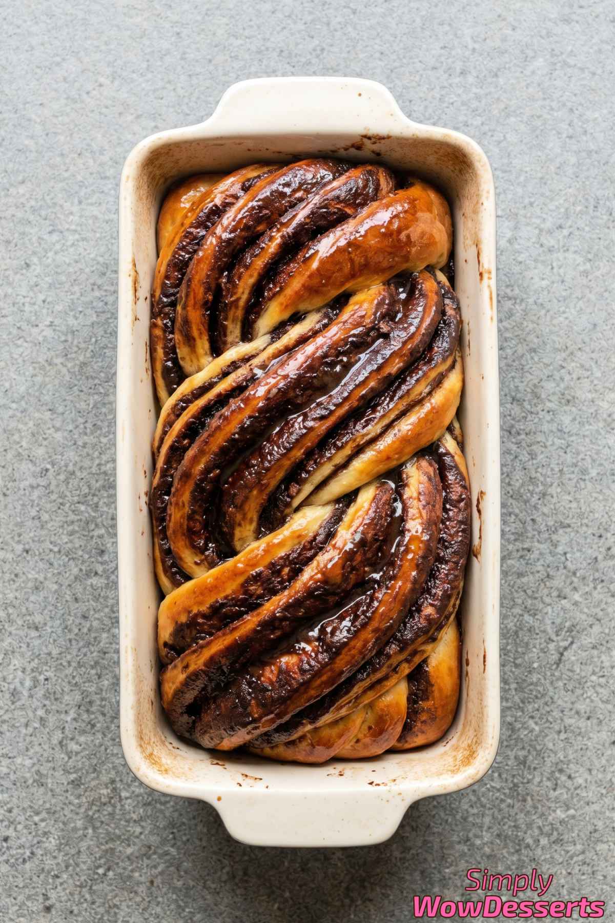 Rich homemade chocolate babka bread