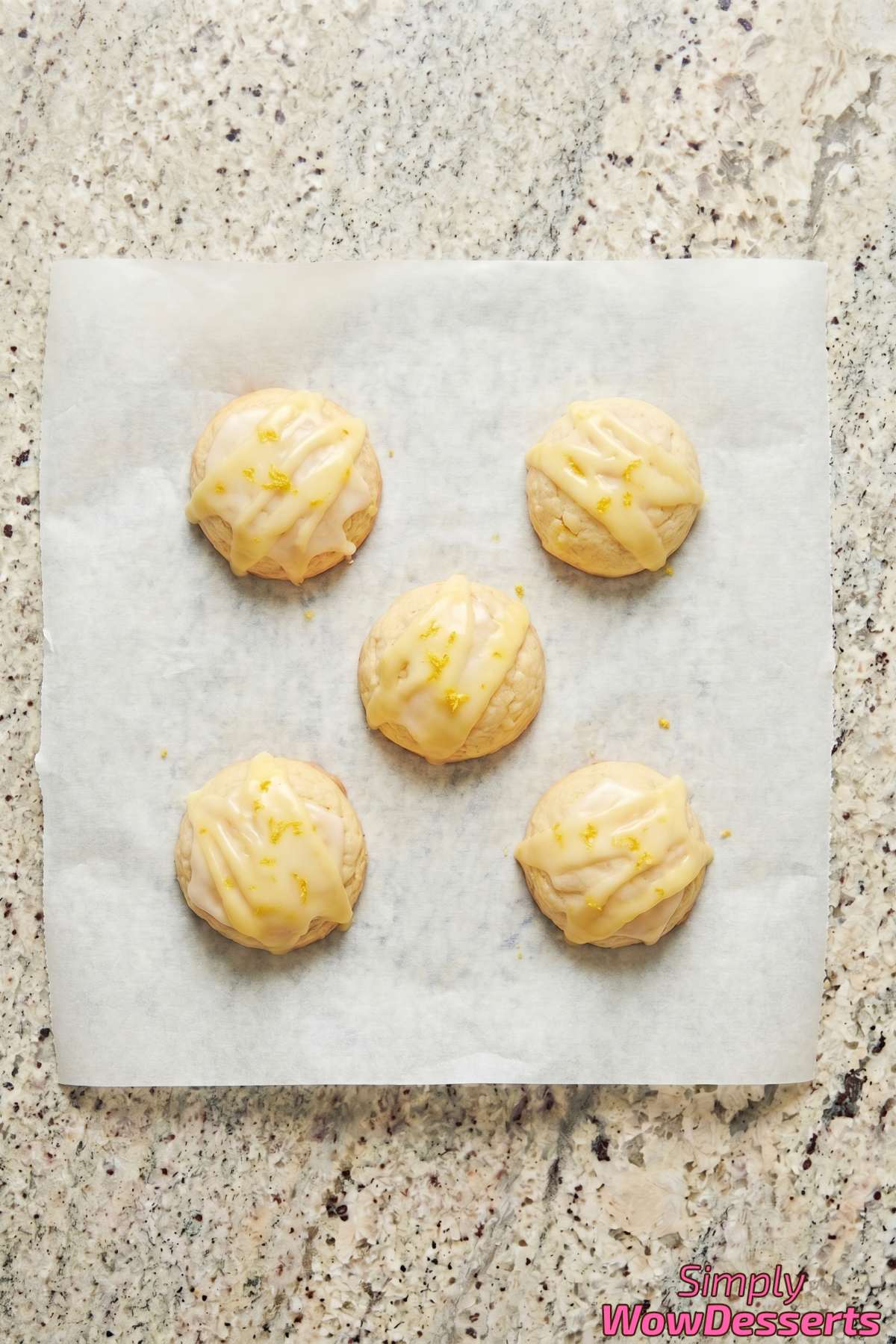 Bite-sized Italian lemon cookies close-up