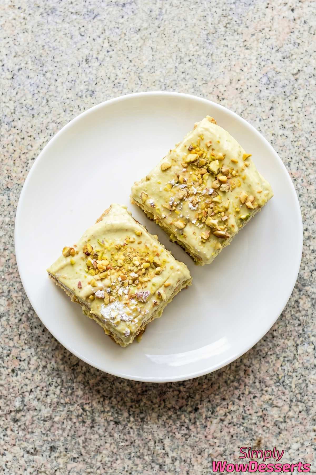 Velvety pistachio tiramisu treat