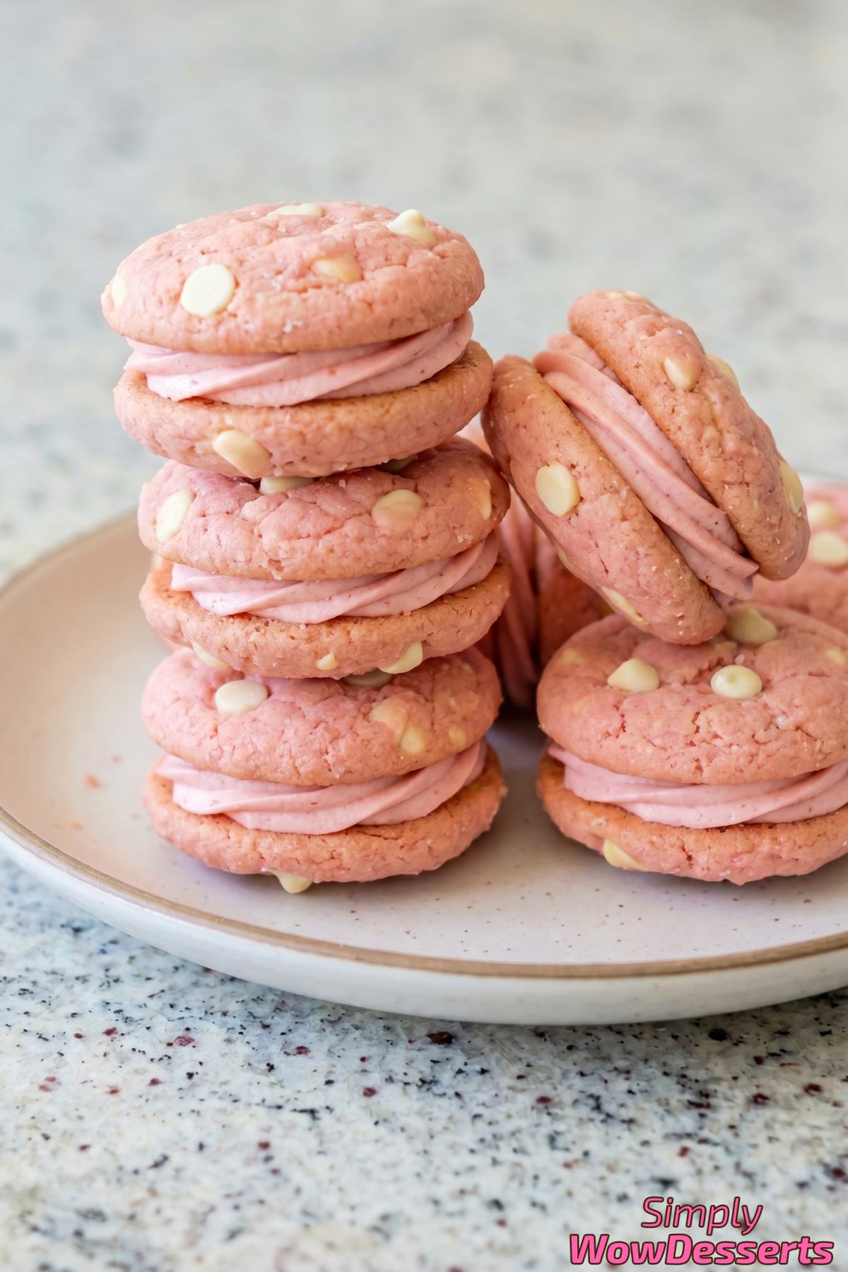 Chunky strawberry shortcake cookies cooling
