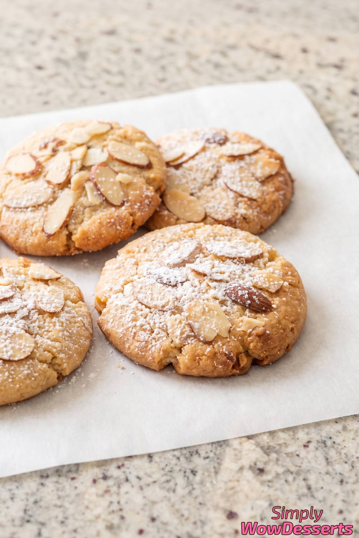 Almond croissant cookies on a plate