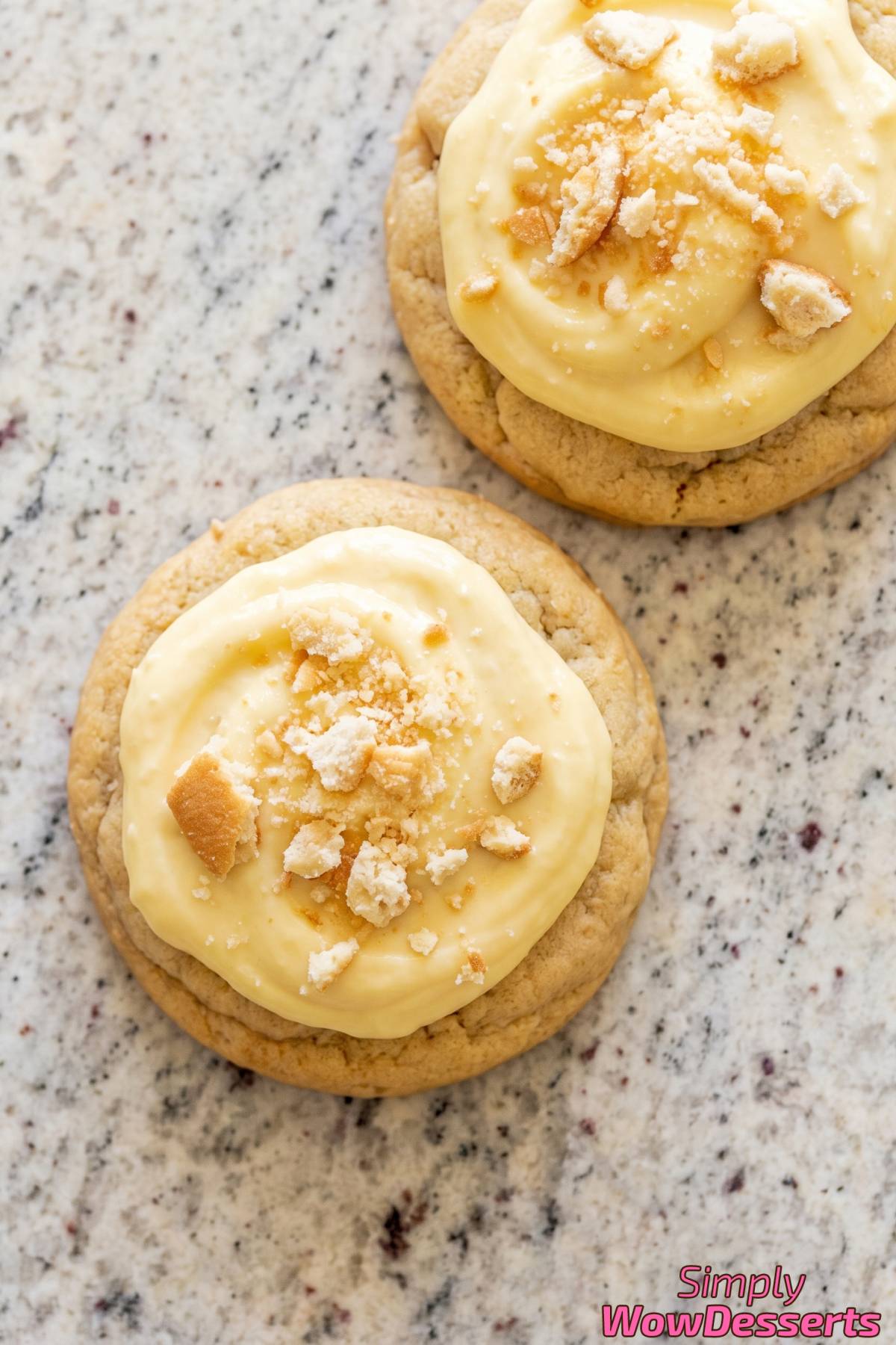 Golden banana cream pie cookies