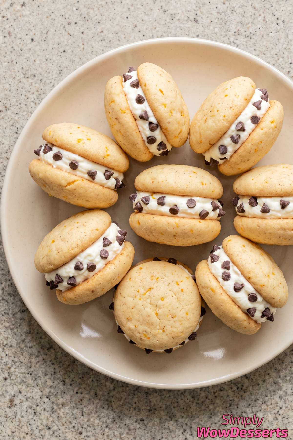 Soft cannoli cream filled cookies