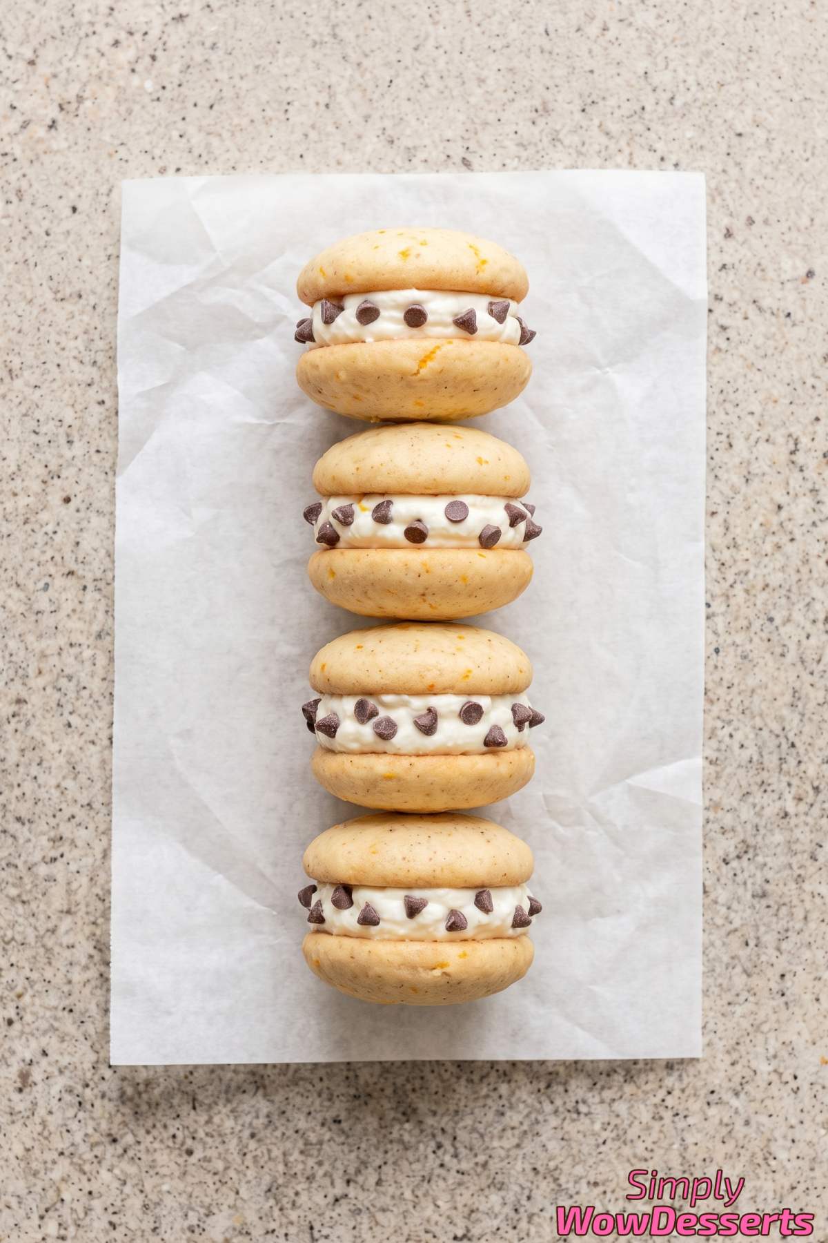 Homemade cannoli sandwich cookies