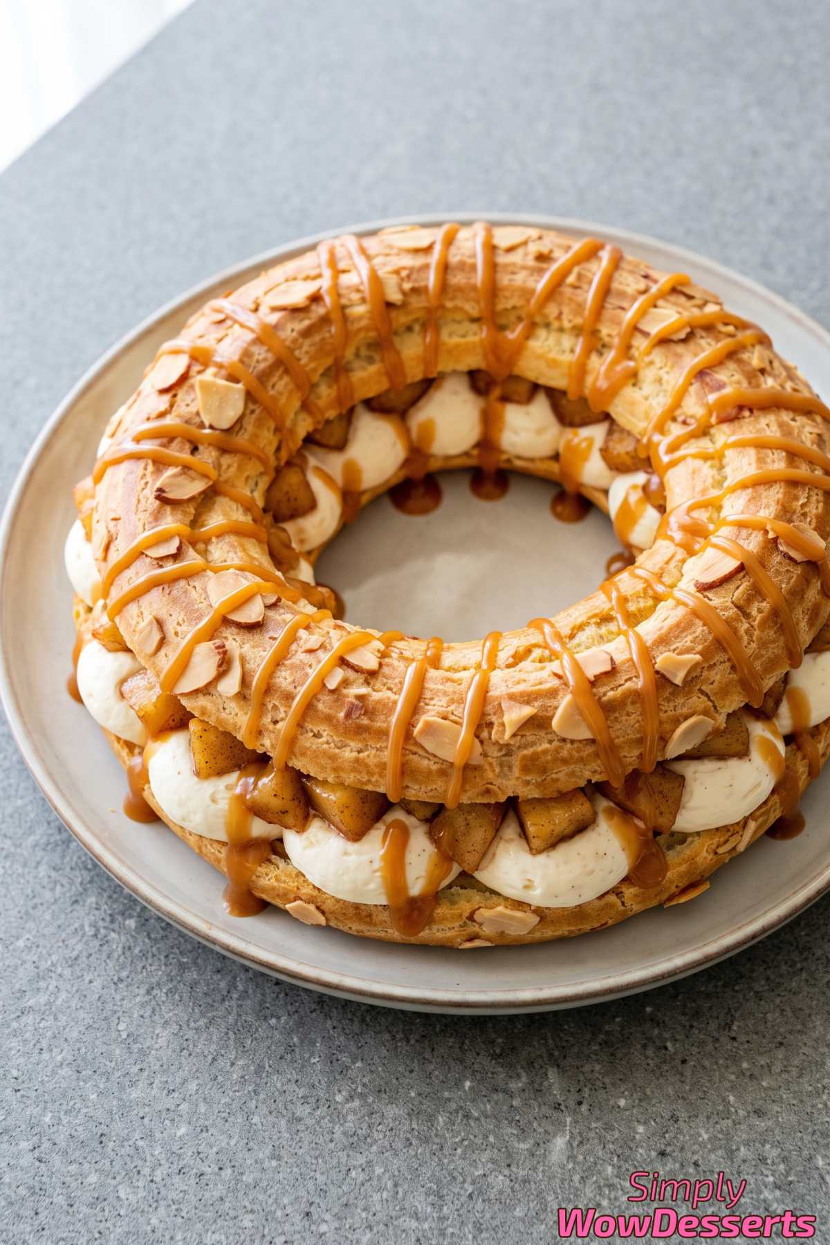 Caramel apple cream puff ring