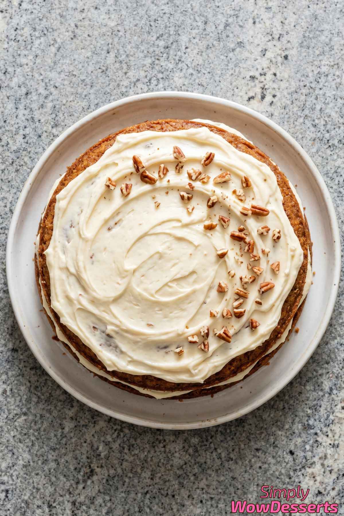 Layered carrot cake with cream cheese frosting