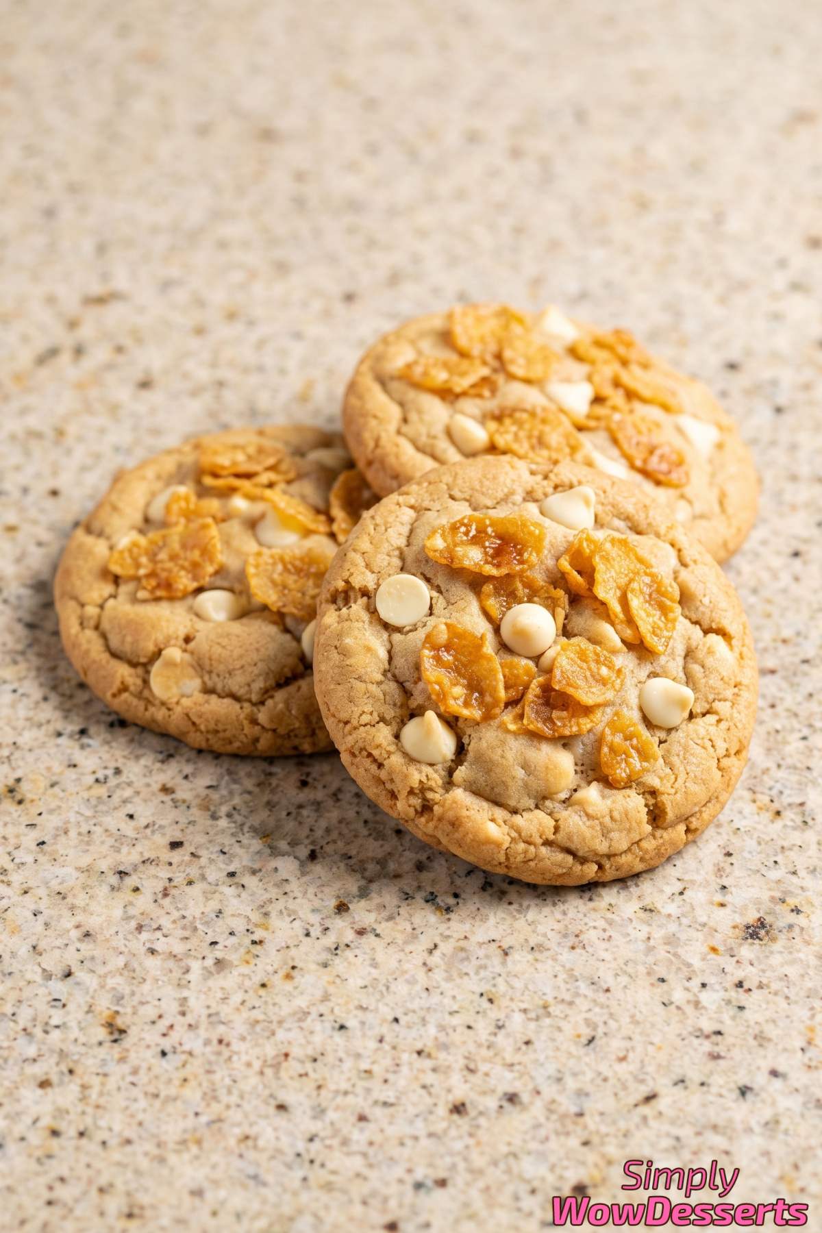 Sweet cereal milk crunch cookies stacked