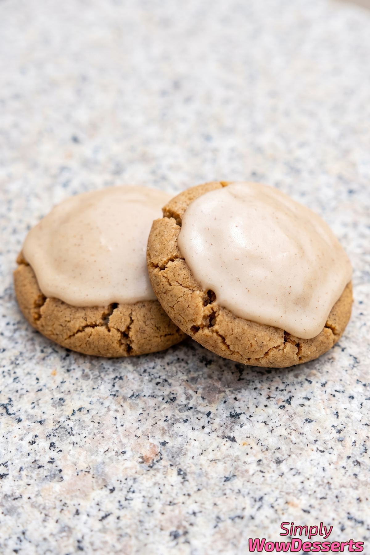 Buttery chai latte cookies stacked up