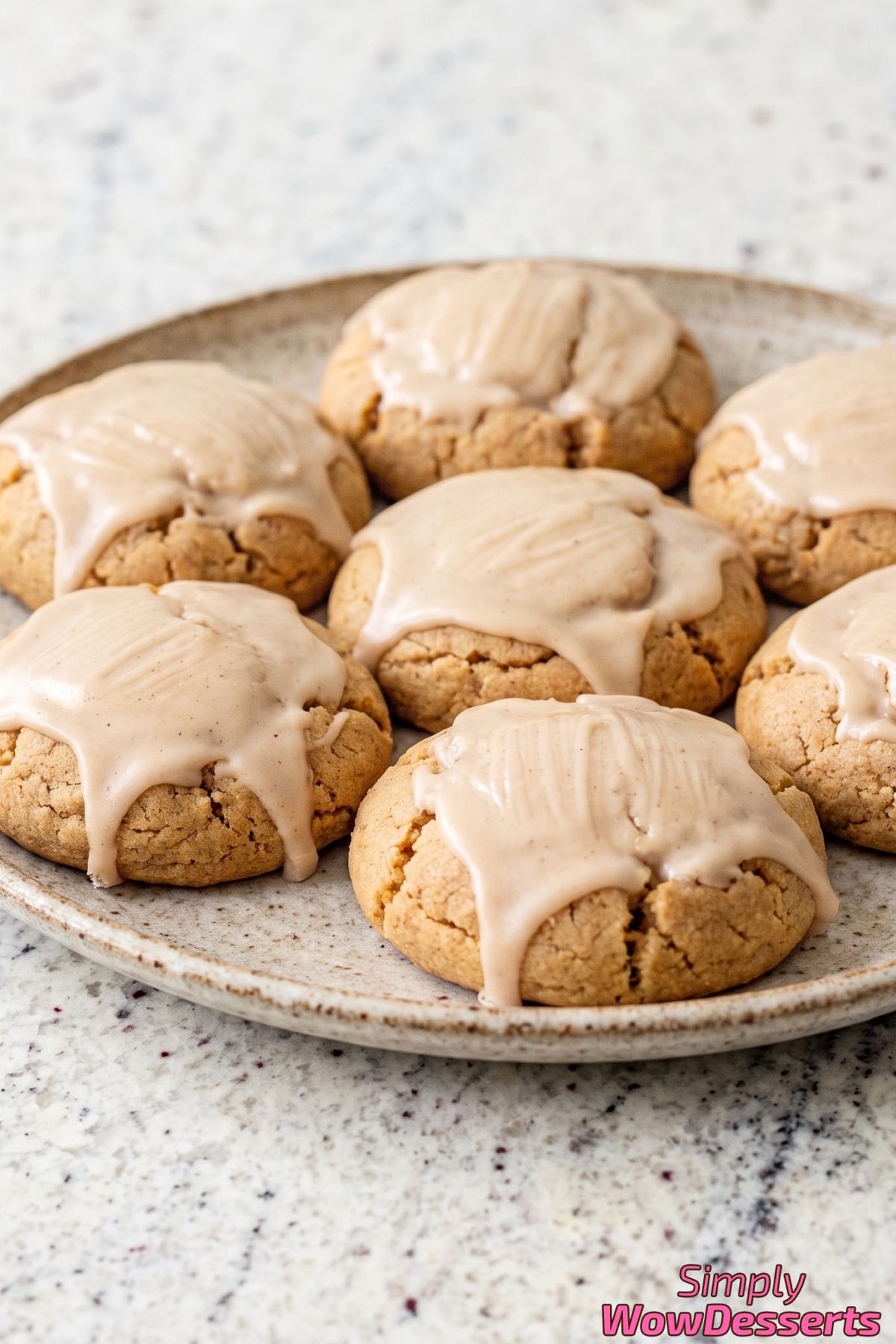 Sweet chai latte cookies close up