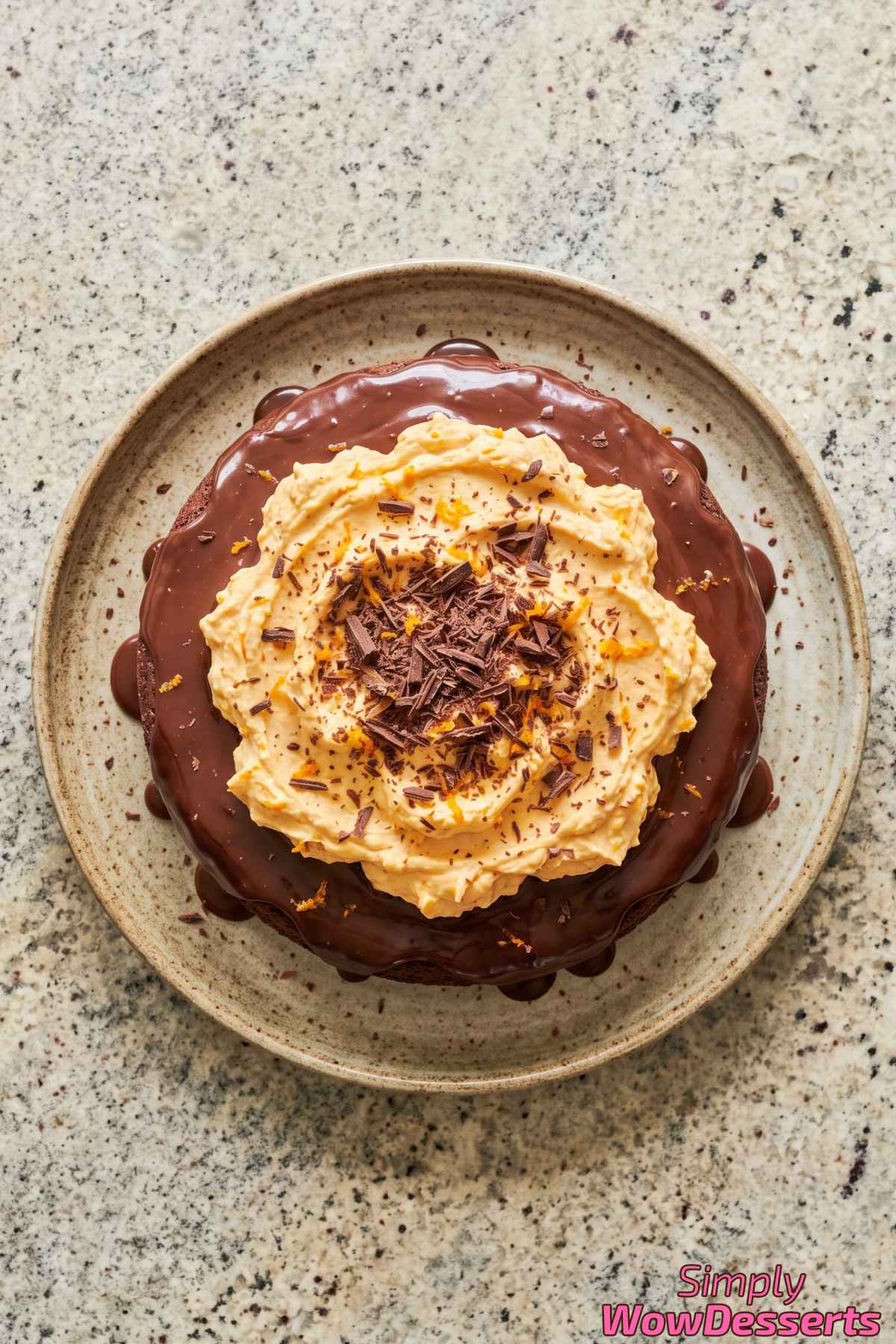 Sweet chocolate orange truffle cake