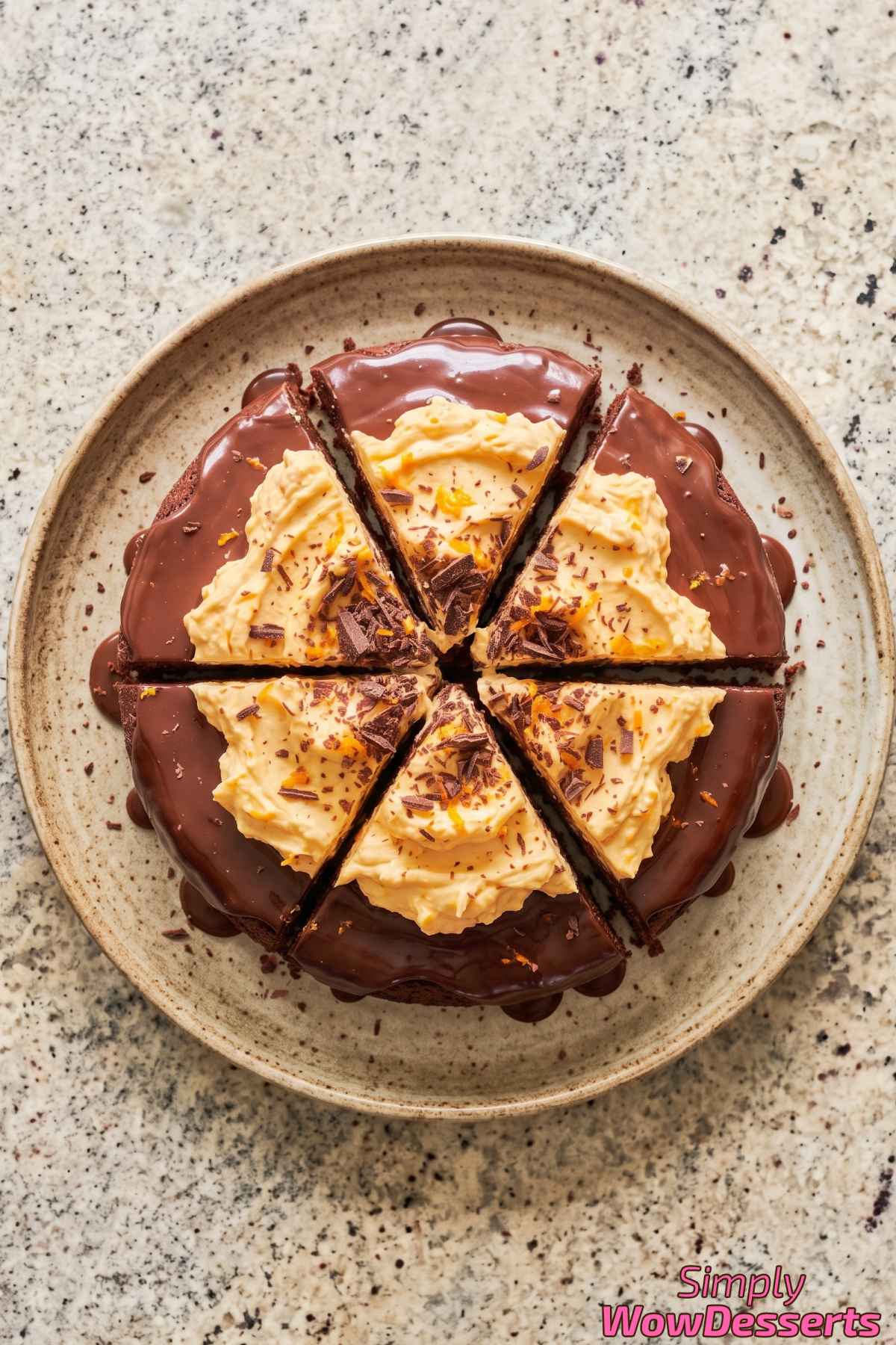 Creamy chocolate orange truffle cake