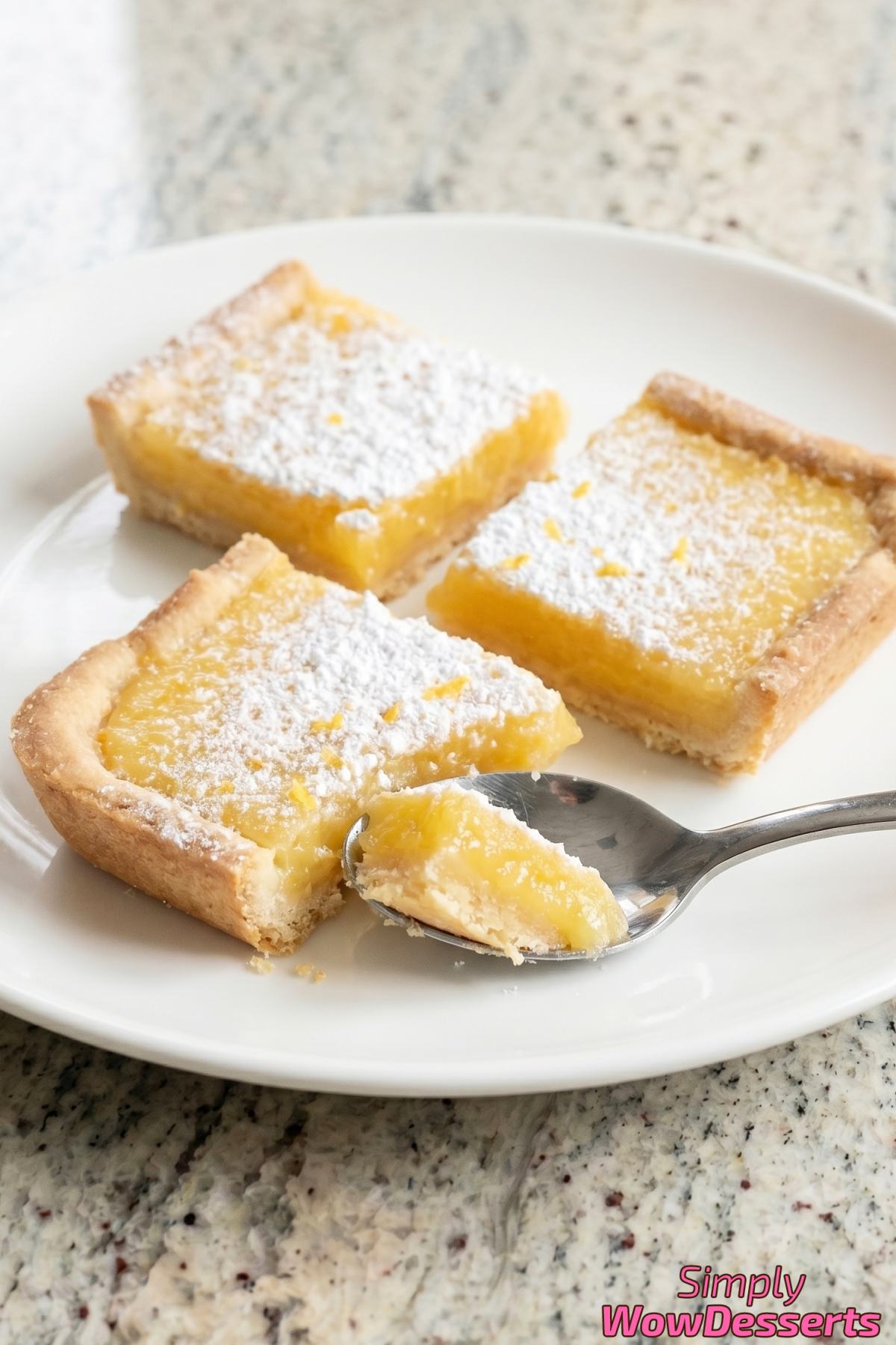 Dusted classic lemon bars sliced fresh